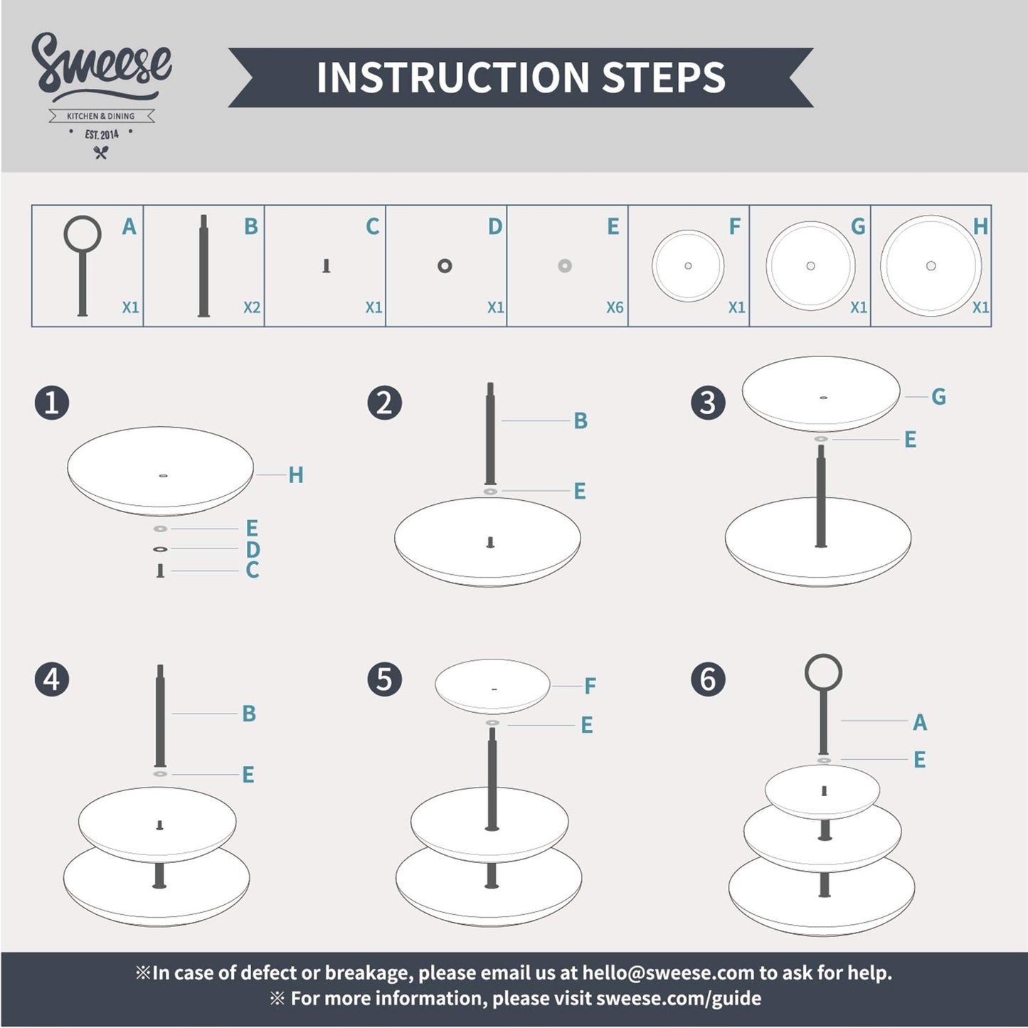 Sweese 3 Tier Cupcake Stand- White Porcelain Cake Stand- Dessert Stand, Tiered Serving Trays for Parties