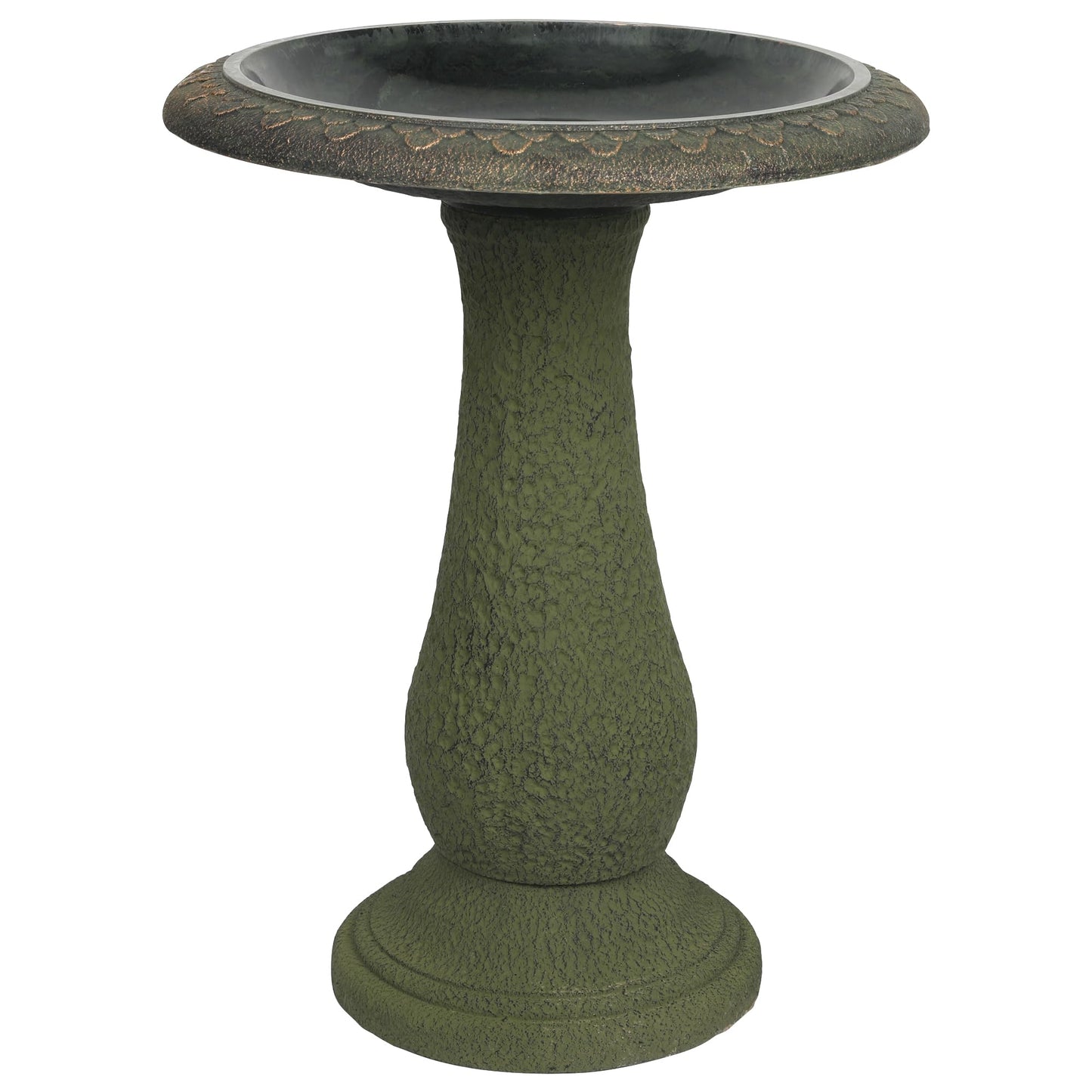 Solution4Patio Fiberclay Outdoor Bird Bath, Weather-Resistant Garden Decor with Non-Slip Basin, Durable Marble-Look Bird Baths for Outdoors, Easy-Clean Birdbath for Outside for Lawn Yard Garden