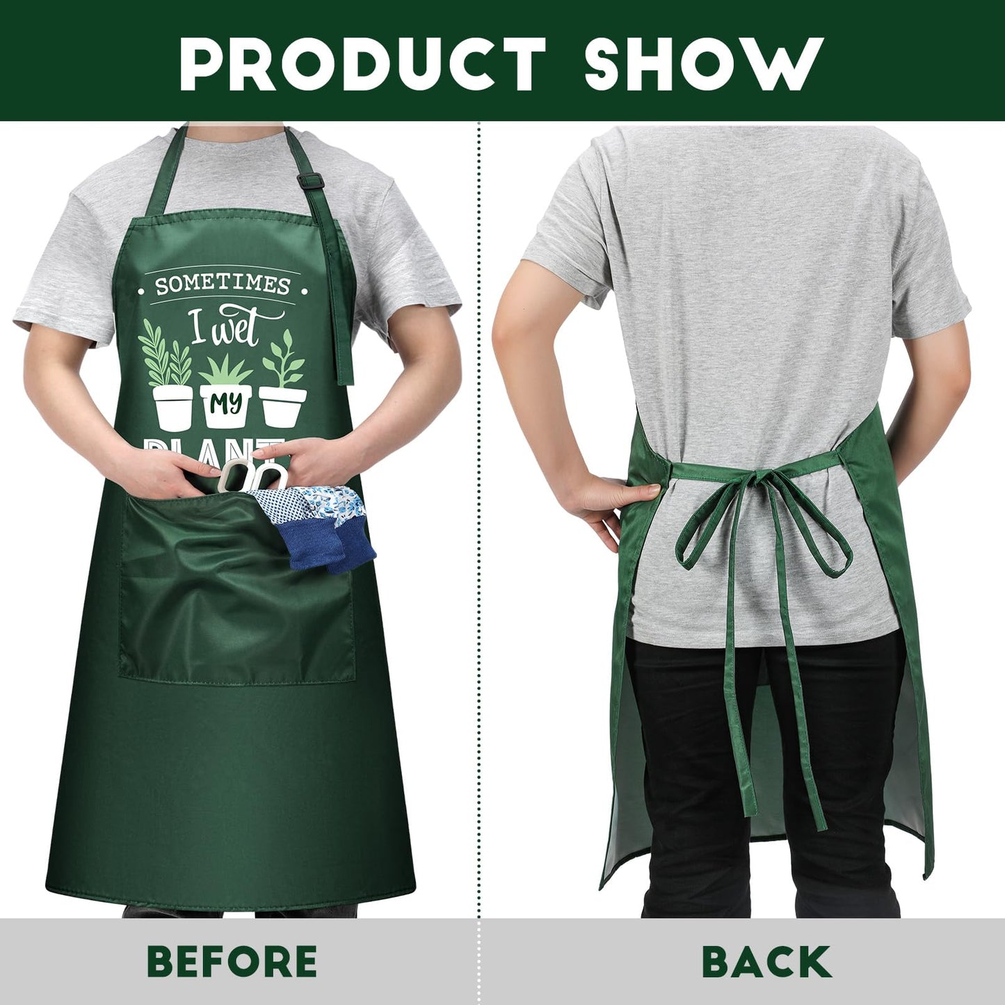 Breathffy 3 Pcs Funny Gardening Aprons for Women Waterproof Garden Apron with Pockets Floral Aprons for Gardener Plant Lover Gifts for Mom Grandma Wife Mother's Day Birthday Housewarming