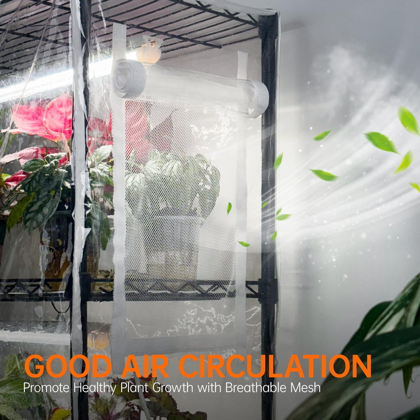 Bstrip Indoor Greenhouse with Grow Light, Mini Green House with 4 Pack T8 Full Spectrum Plant Lights with Timer, Indoor Greenhouse Cabinet for Indoor Plant, Seed Starting, Seed Tray, 29.5"x13.8"x59"