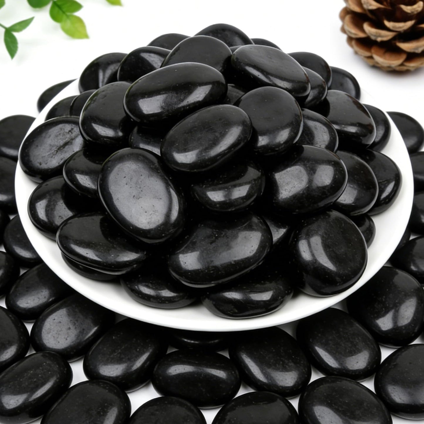 Mengdewei 12 lbs Black River Rocks for Landscaping, 2-3 Inch Polished Pebbles for Garden, Decorative Stones for Plants, Succulents, Aquarium, Fish Tank, Outdoor Yard Walkways & Paving