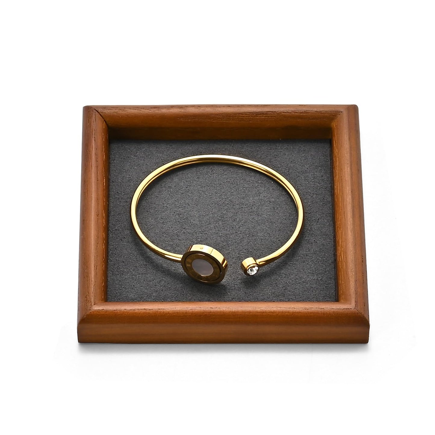 Woodten Jewelry Display Tray for Ring Earrings Necklace Bangle Solid Wood Jewelry Dish Tray Catchall(XS,Grey)