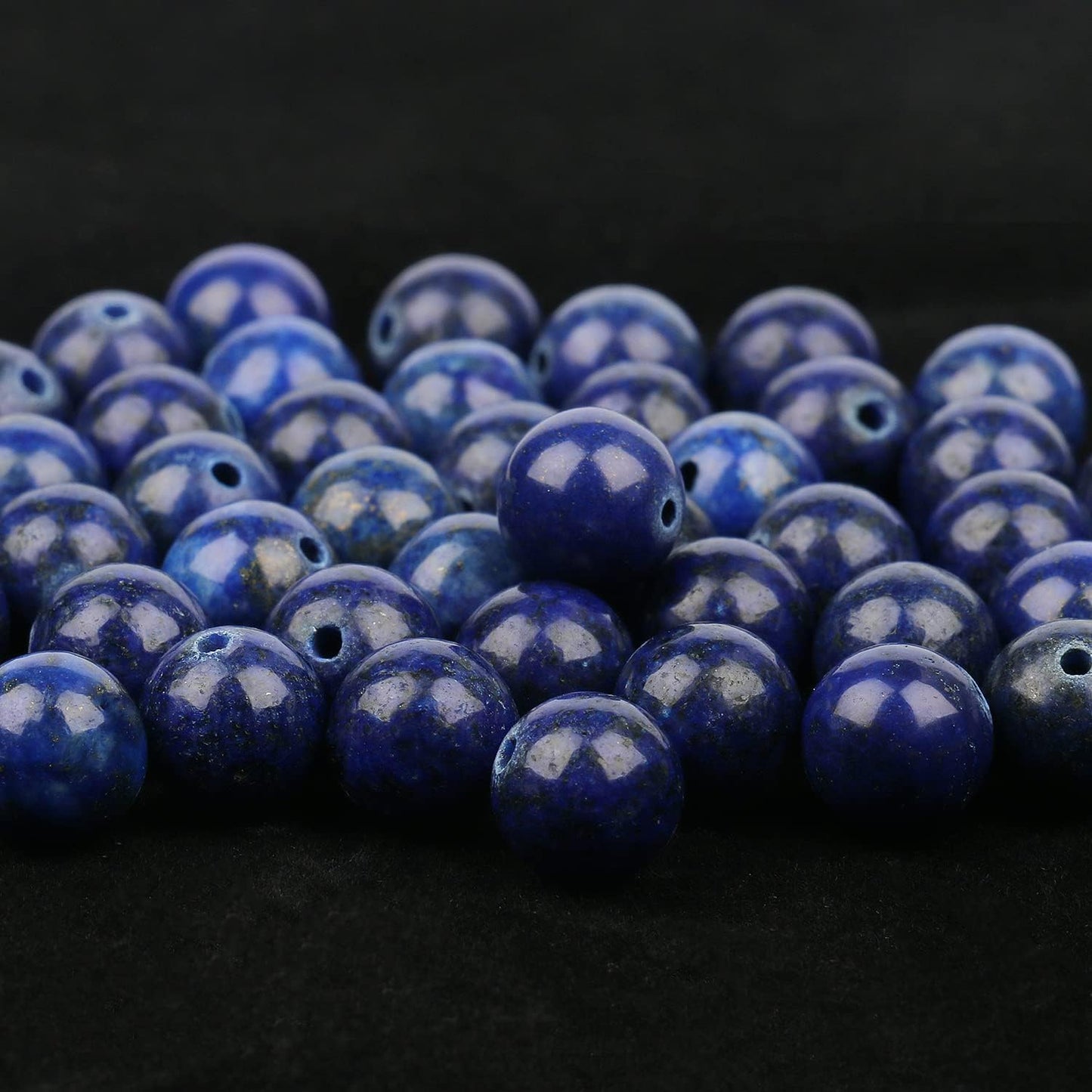 About 45pcs 8mm Stone Beads Lapis Lazuli Beads Crystal Gemstone for Jewelry Making, DIY Bracelet Necklace Blue Beads
