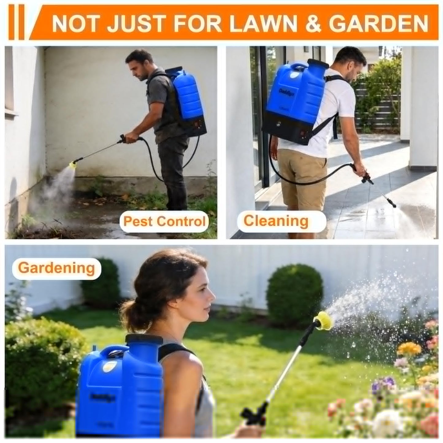 4 Gallon Battery Operated Backpack Sprayer, 100 PSI Electric Garden Sprayer with 12V 8Ah Rechargeable Battery, Trigger Lock, Stable Pressure Pump, Adjustable Nozzles for Lawn Care & Garden