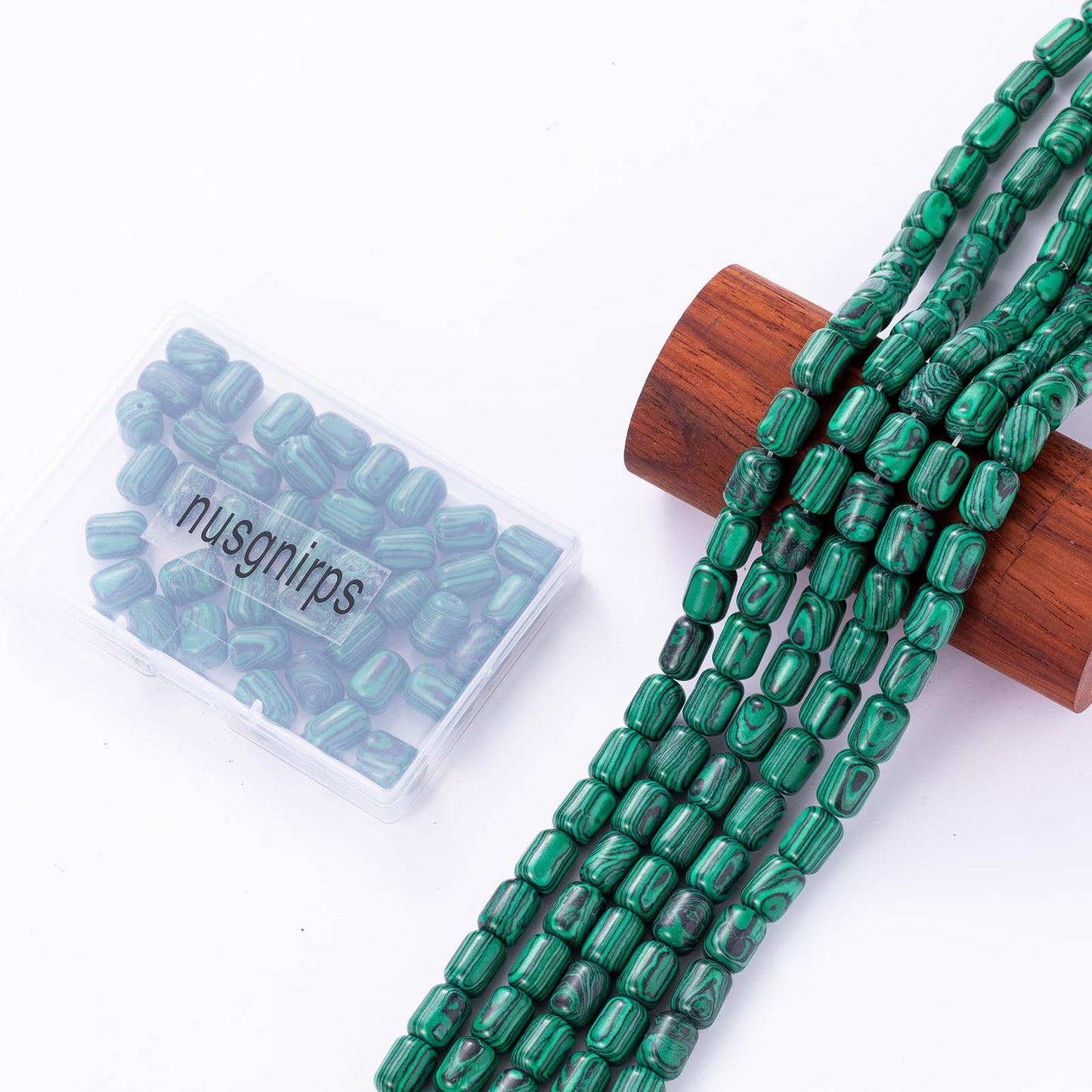 Natural Malachite Cylinder Tube Beads 10x14mm 38cm/str Loose Semi Gemstone Stone Beads for Making Bracelets Necklace