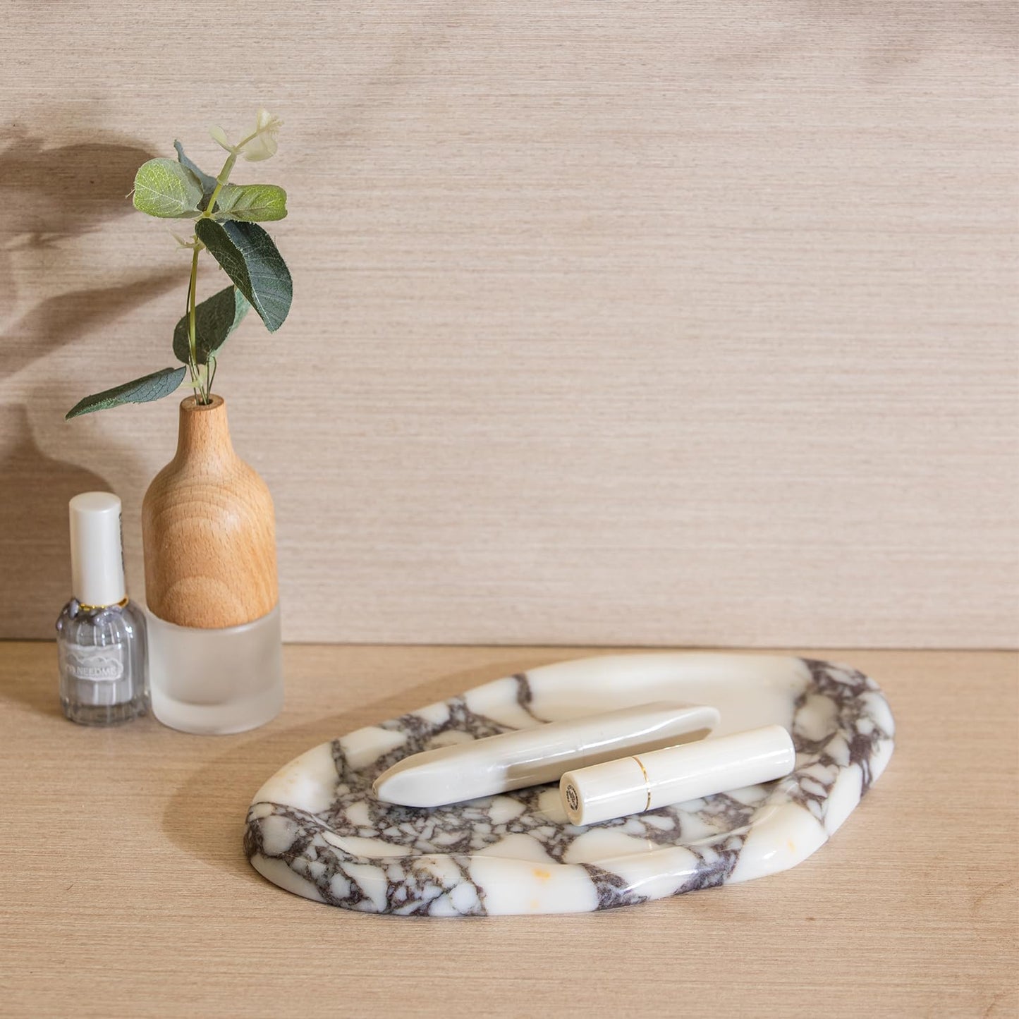 Calacatta Viola Marble Decorative Tray – Vanity & Bathroom Tray for Perfume, Candles, Jewelry, Keys – Minimalist Jewelry Tray