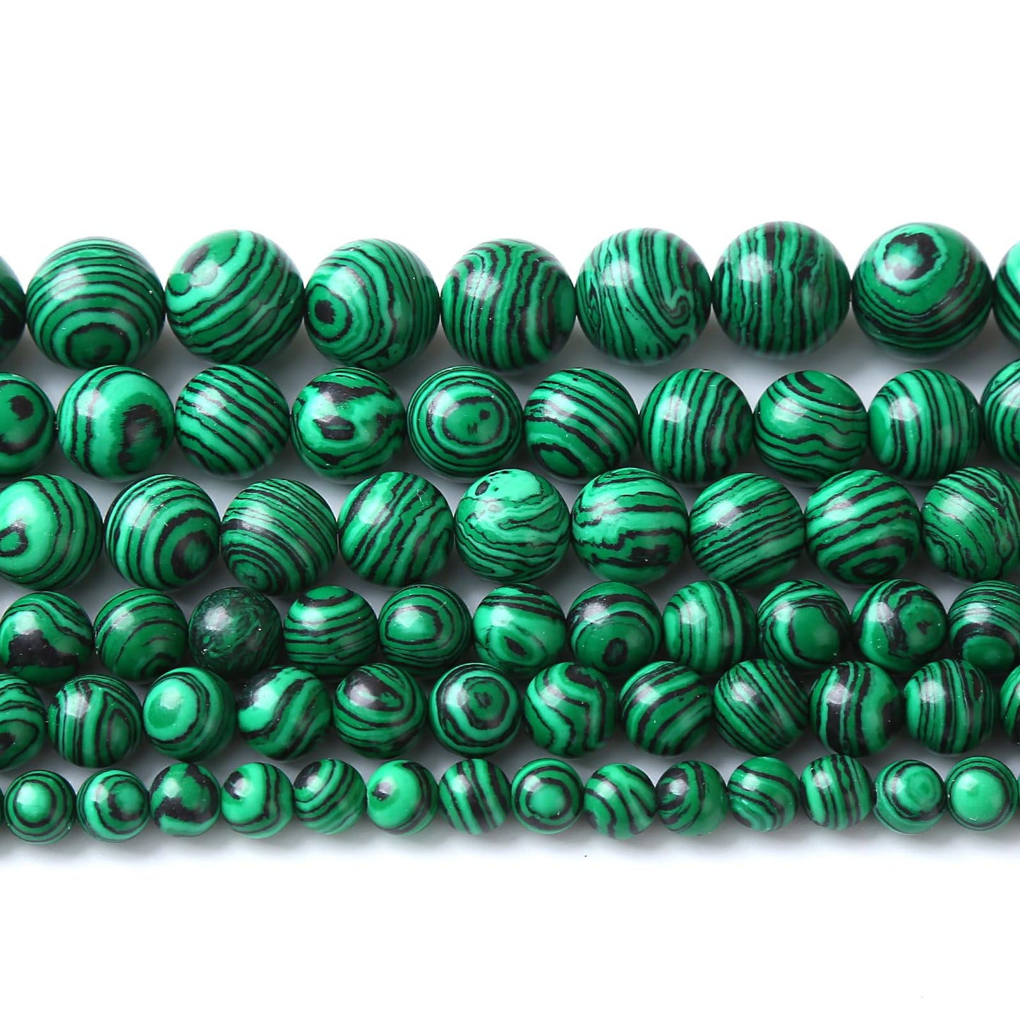 60pcs 6mm Synthetic Green Malachite Beads Natural Stone Round Loose Spacer Beads for Jewelry Making DIY Necklaces Bracelets 15" (6mm, Green Malachite)