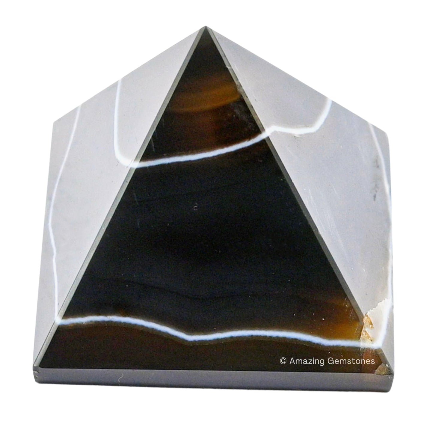 Amazing Gemstone Black Onyx Pyramid Crystal Healing Stones - 2" Great Pyramid Figurine of Natural Stone Pyramid for Meditation, Reiki, Chakra Balancing and Crystal Pyramids Grid
