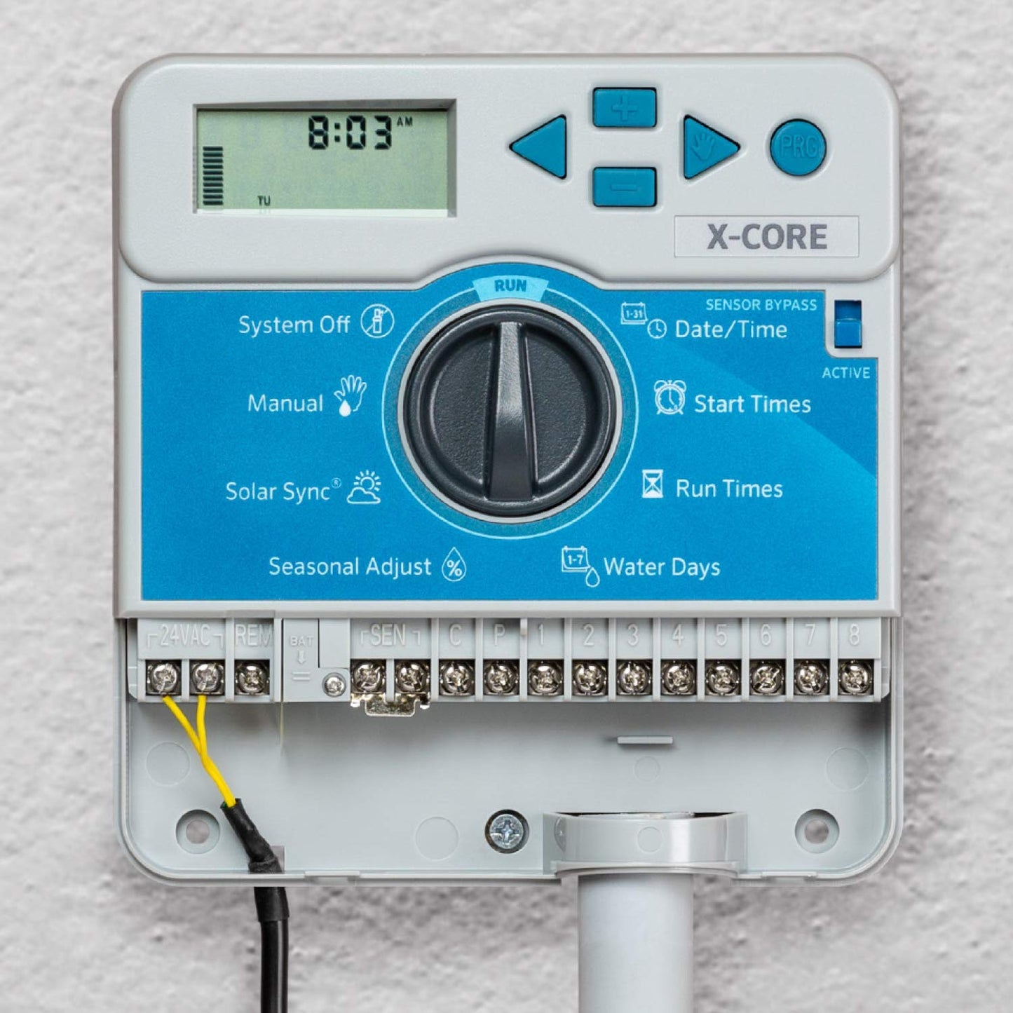 Hunter X-Core XC800i Indoor Sprinkler Timer, 8 Zone Irrigation Controller for Lawn and Garden, Easy to Program, Automatic Watering Schedule, Seasonal Adjust, No Wi-Fi Required