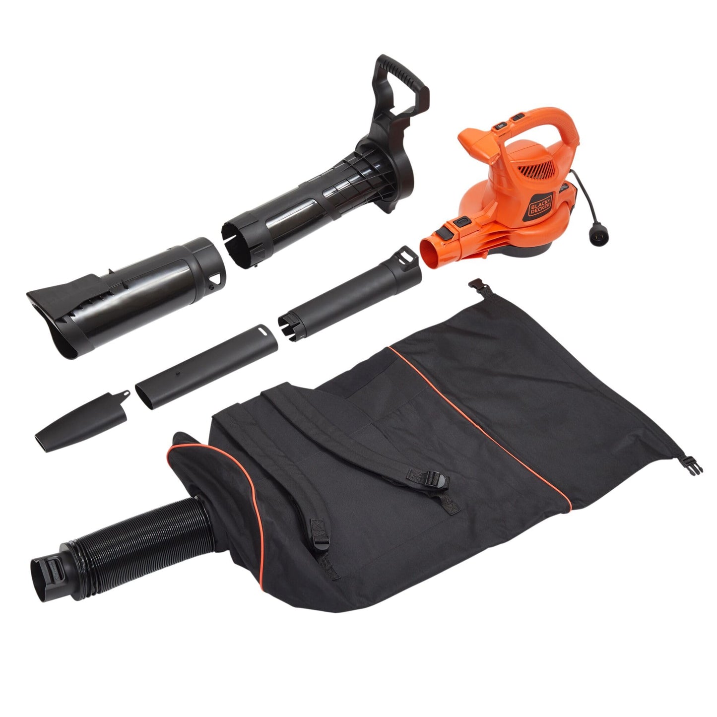 BLACK+DECKER Leaf Blower, Leaf Vacuum and Mulcher 3 in 1, Backpack Blowers for Lawn Care,250 mph Airflow, 400 cfm Delivery Power, Reusable Bag Included, Corded (BEBL7000)