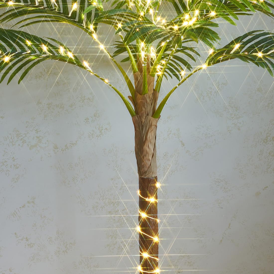 Hairui Artificial Palm Tree with 220 LED Fairy Lights, 6FT for Indoor Outdoor Office Home Patio Pool Decoration