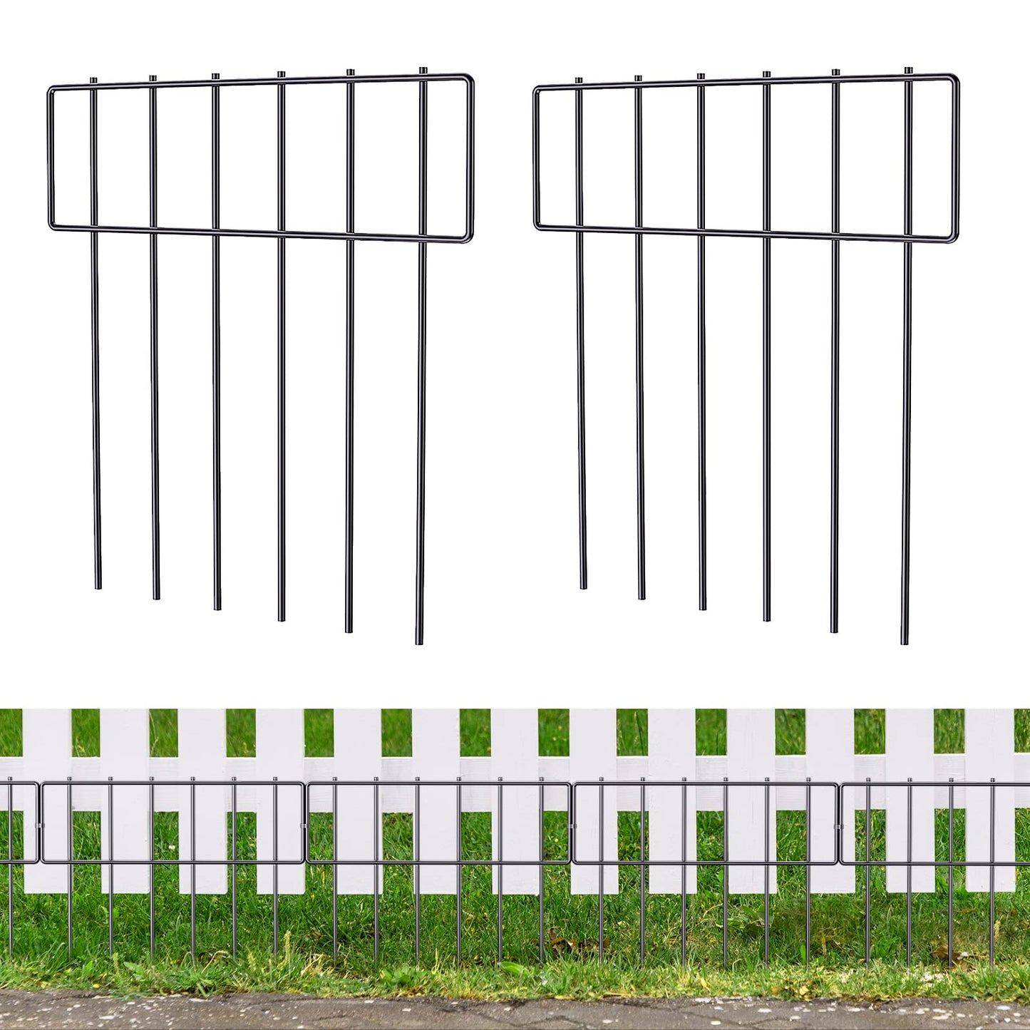 10 Pack Animal Barrier Fence, 17 Inch(H) X 10 Ft(L) Decorative Garden Fencing for Garden.