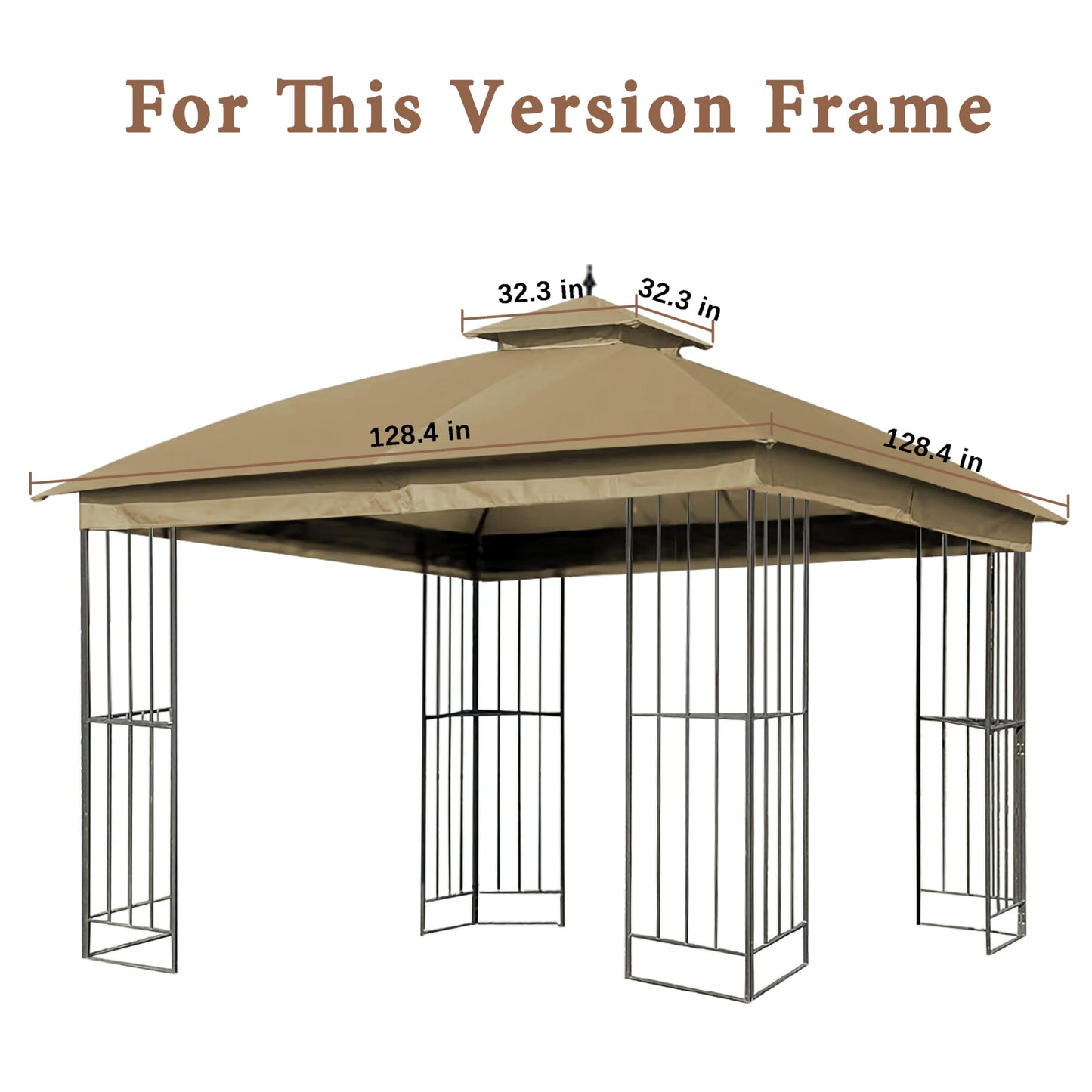 The Replacement Cover Compatible with Garden Treasures 10X10 Ft Easy Up Domed Softtop Gazebo L-GZ038PST-F，(Beige)