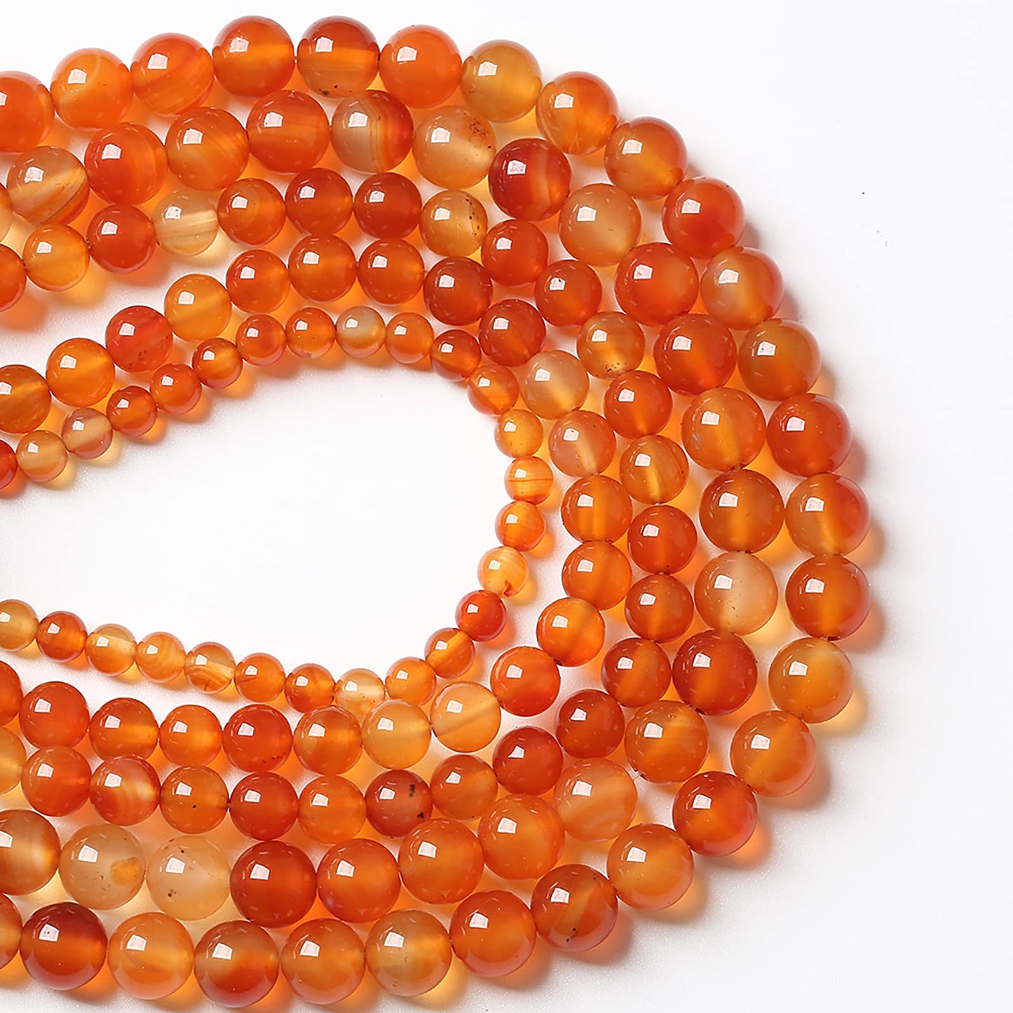 90pcs 4mm Natural Gradient Red Agate Gemstone Beads Round Loose Spacer Beads for Jewelry Making DIY Bracelets Necklaces 15" (4mm, Red Agate)