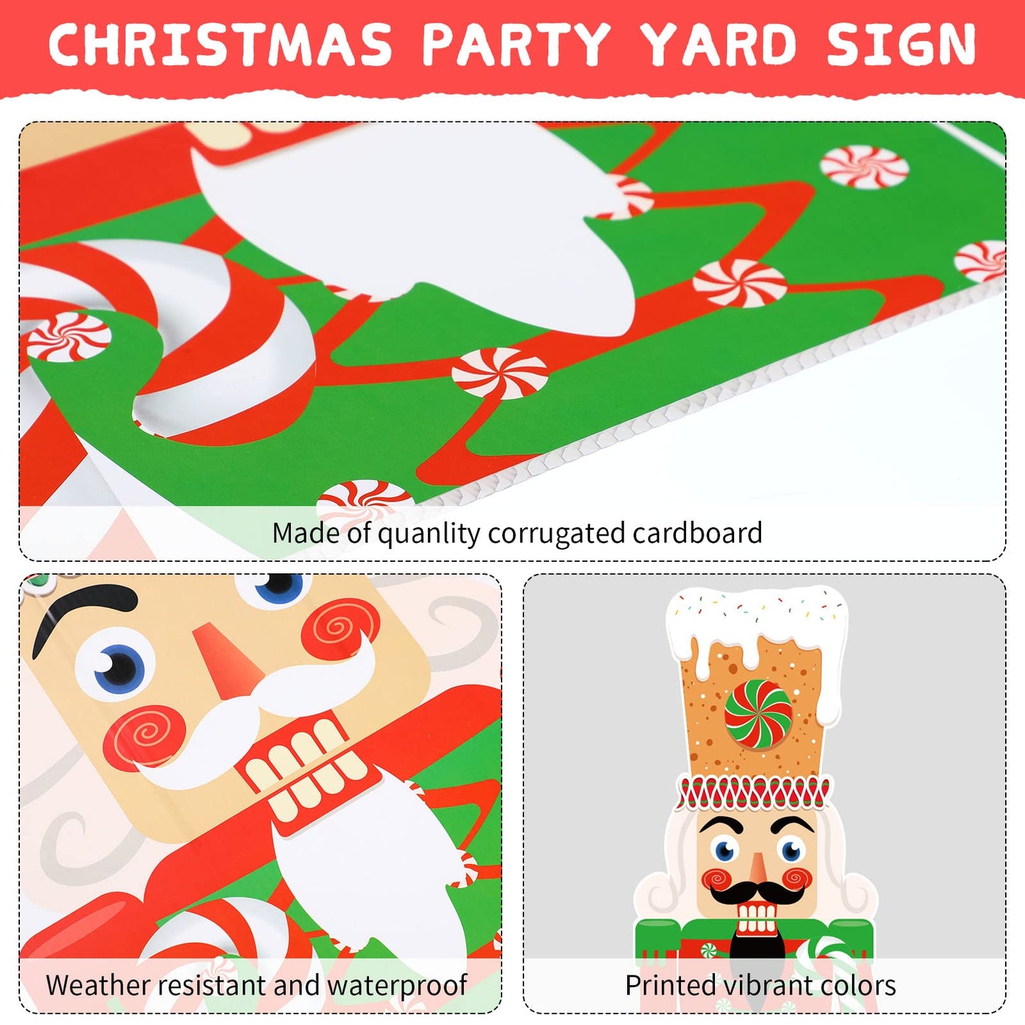 Capoda 2 Pcs Large Christmas Nutcracker Yard Sign with Stakes 39 x 13 Inch Outdoor Nutcracker Christmas Decorations Xmas Soldier Outdoor Signs Decor for Yard Garden Lawn Porch(Classic)