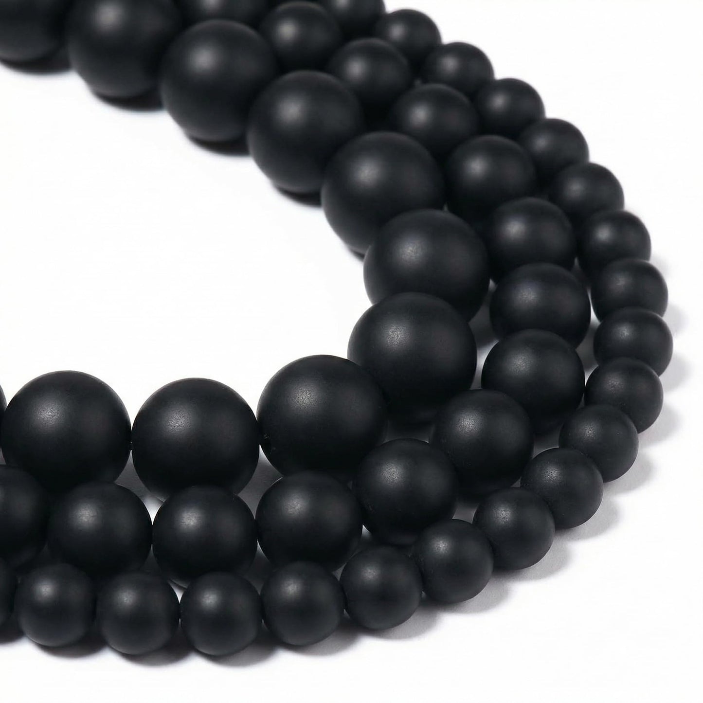 Yochus 60pcs Black Matte Onyx Agates Beads，6mm Healing Power Natural Stone Round Loose Beads for Jewelry Making Earring Necklace DIY Crafts