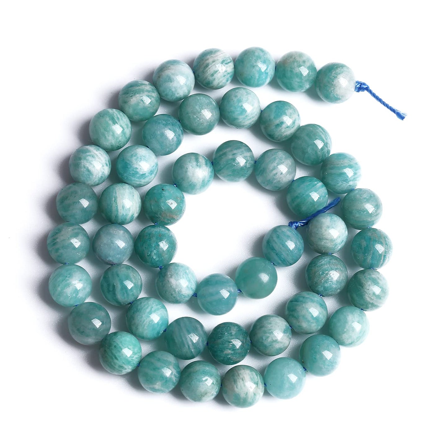 10mm 36pcs Natural Amazonite Blue Stone Beads for Jewelry Making AAA Round Loose Beads Energy Healing Power Stone Beads DIY Bracelet Necklace 15"(Amazonite, 10mm)