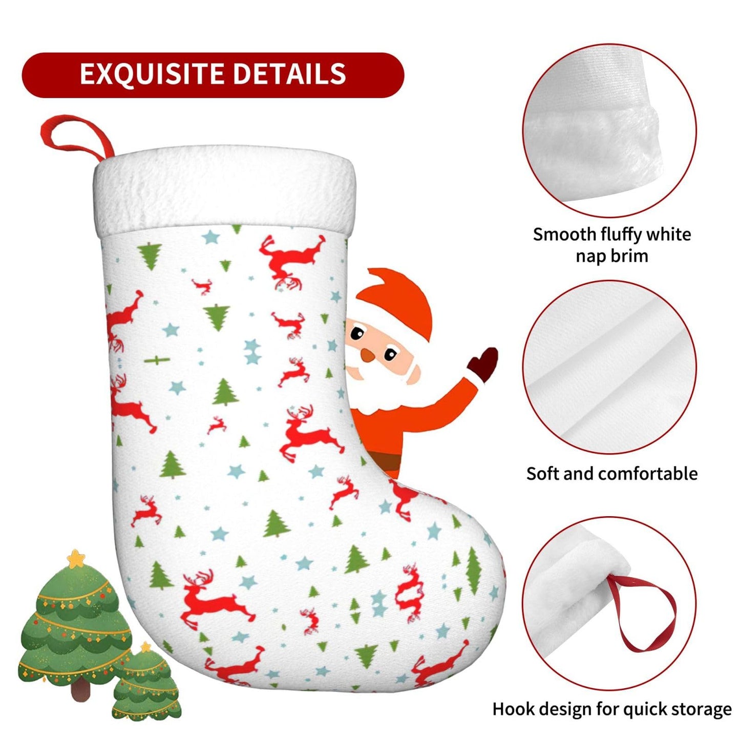 HJKTVDRQ Christmas Holiday Print Classic Decorative Socks Stylish Traditional Christmas,Luxurious Gift for Festive Season