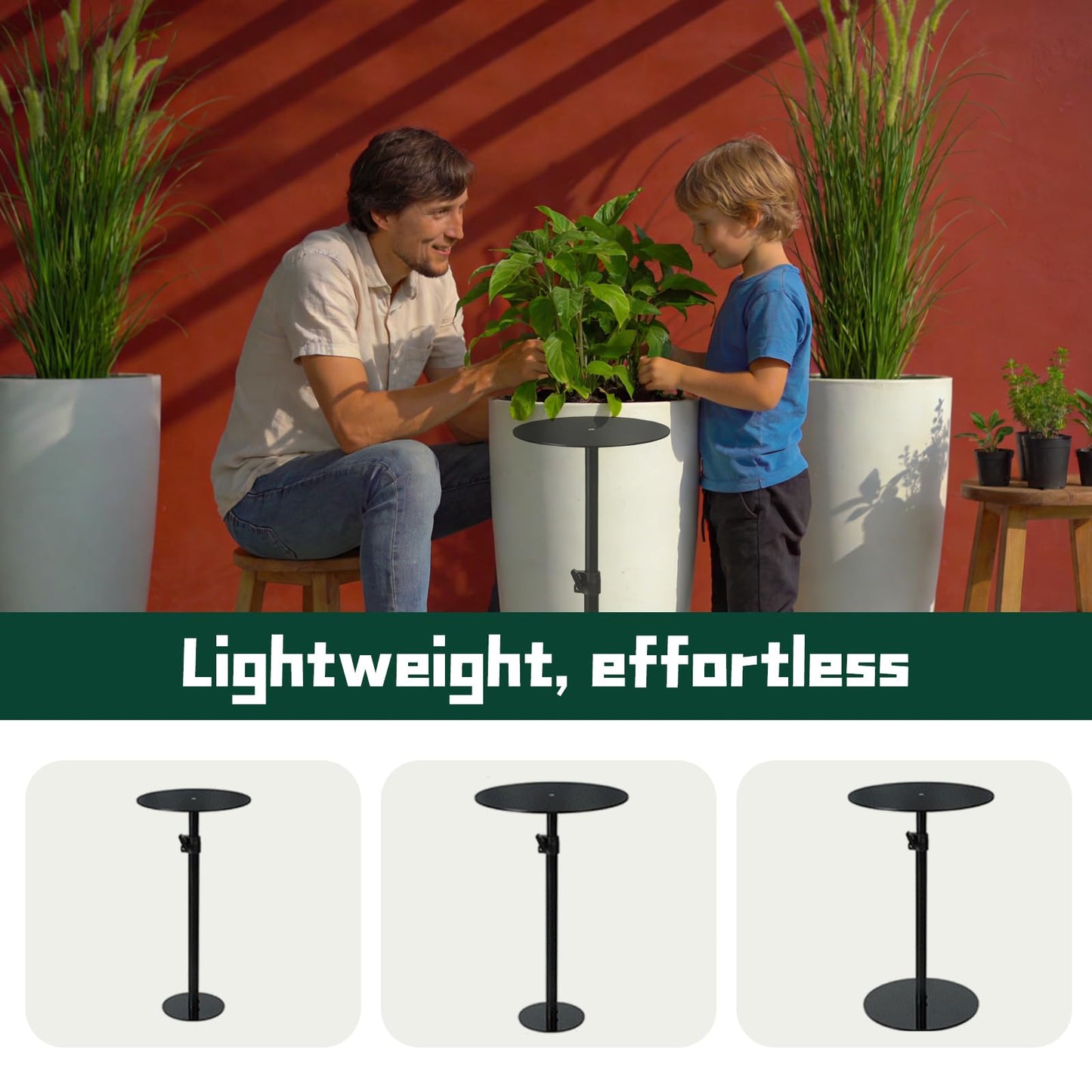 DZHPSRSZ Adjustable Plant Risers for Inside Pots, Pot Risers for Outdoor Planters, 11-20" Height Planter Insert Filler for Large Pots(6"/8"/10" Base Top, Set of 1)