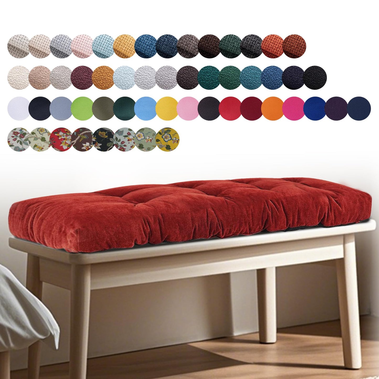 RDMTZD Custom Bench Cushions, Furniture Cushion, Indoor/Outdoor Non-Slip Tufted Swing seat Cushions, Piano Bench/Sofa Cushions, Indoor/Outdoor Patio