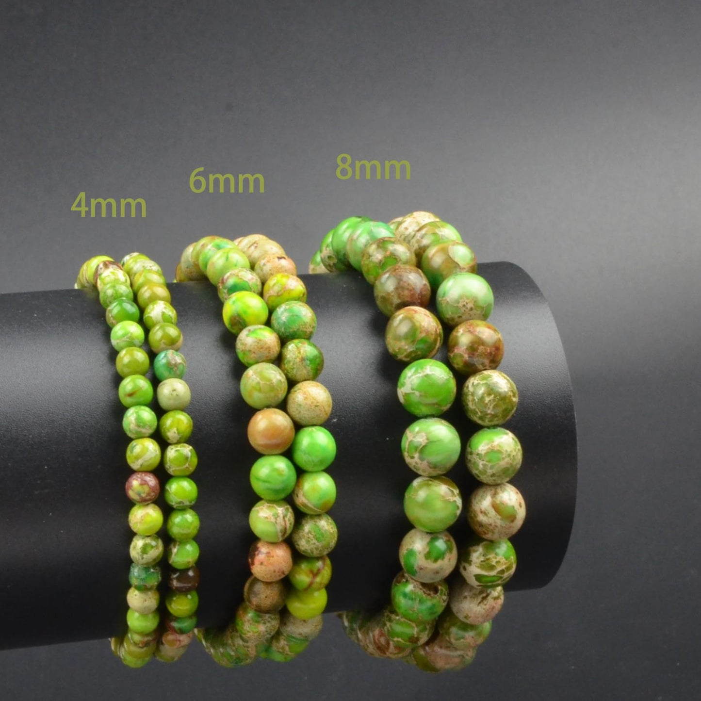 CHCCOYE 6mm Natural Healing Gemstone Bracelet Handmade Yoga Stretch Elastic Bracelet Stress Relief Crystal Jewelry for Men and Women (6mm,Meadow Shoushan stone)