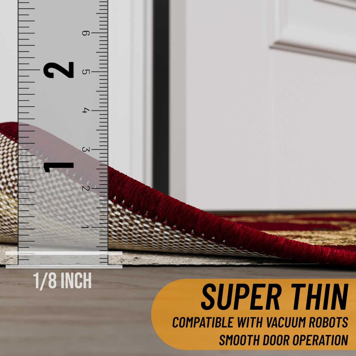 Ottomanson Non Slip Rug Pad Grip 3x23 1/8 Thick, Protection for Any Flooring Surface, Keep Your Runner Rug and Area Rugs in Place, 2'7" x 23', Beige