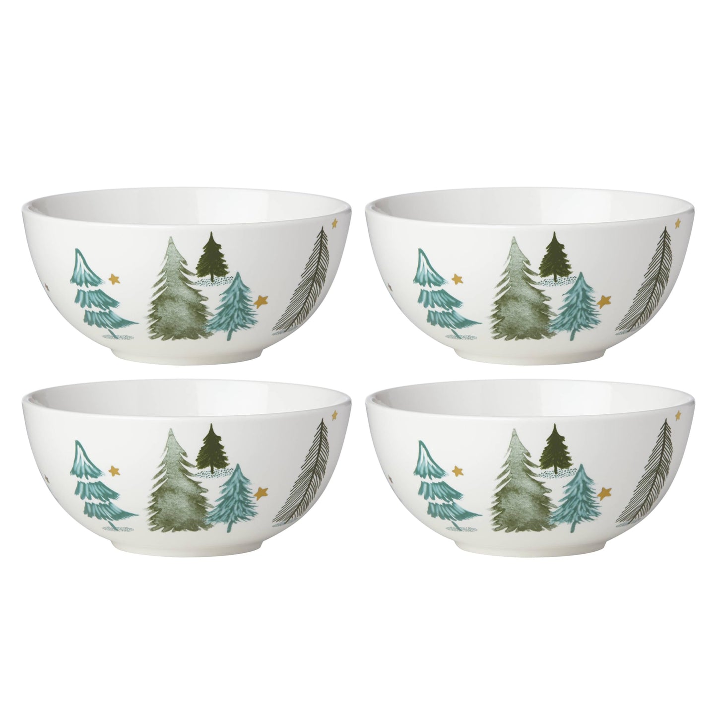 Lenox Dinnerware, Balsam Lane 12-Piece Dinnerware Set, Service For 4, Porcelain, Dishwasher & Microwave Safe, Plates & Bowls Sets, Christmas, Holiday Hosting, Home and Kitchen (White/Green, 12 Piece)