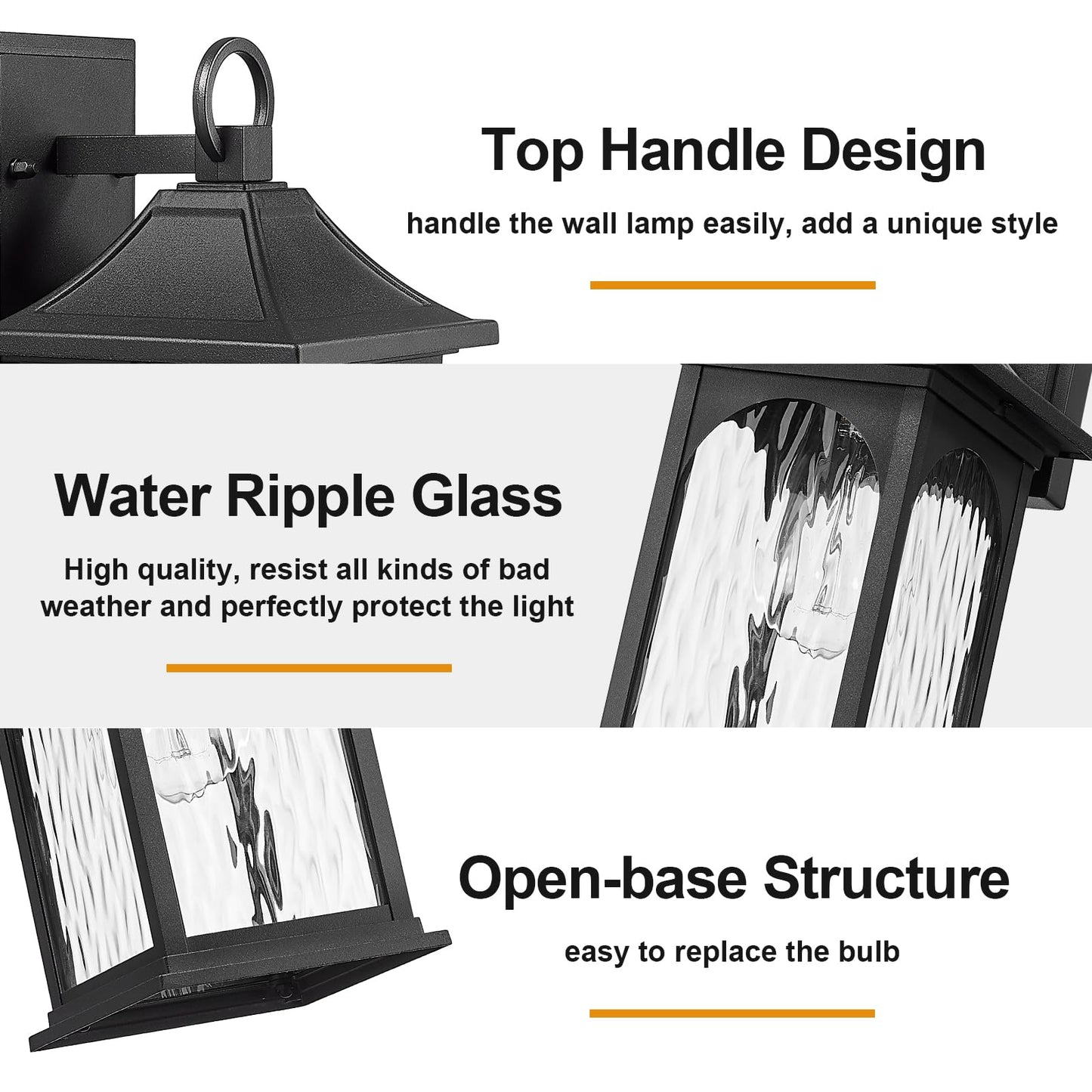 Starcurin Porch Lights Outdoor Wall Light Fixtures 12.8 Inch Waterproof Aluminum, Outdoor Carriage Lights Exterior Wall Sconce Light E26 Socket Outside Lights for House Front Door Garage