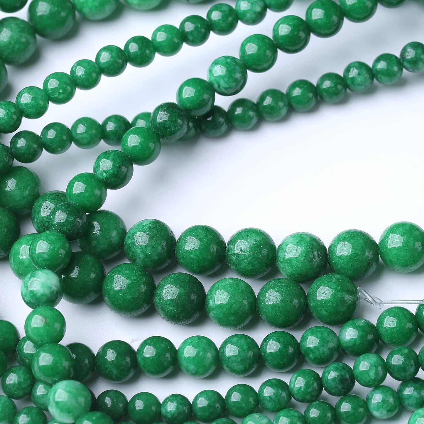 60PCS 6MM Natural Dry Green Jasper Stone Beads Energy Healing Beads for DIY Jewelry Bracelet Necklace Making for Jewelry Making15Inch