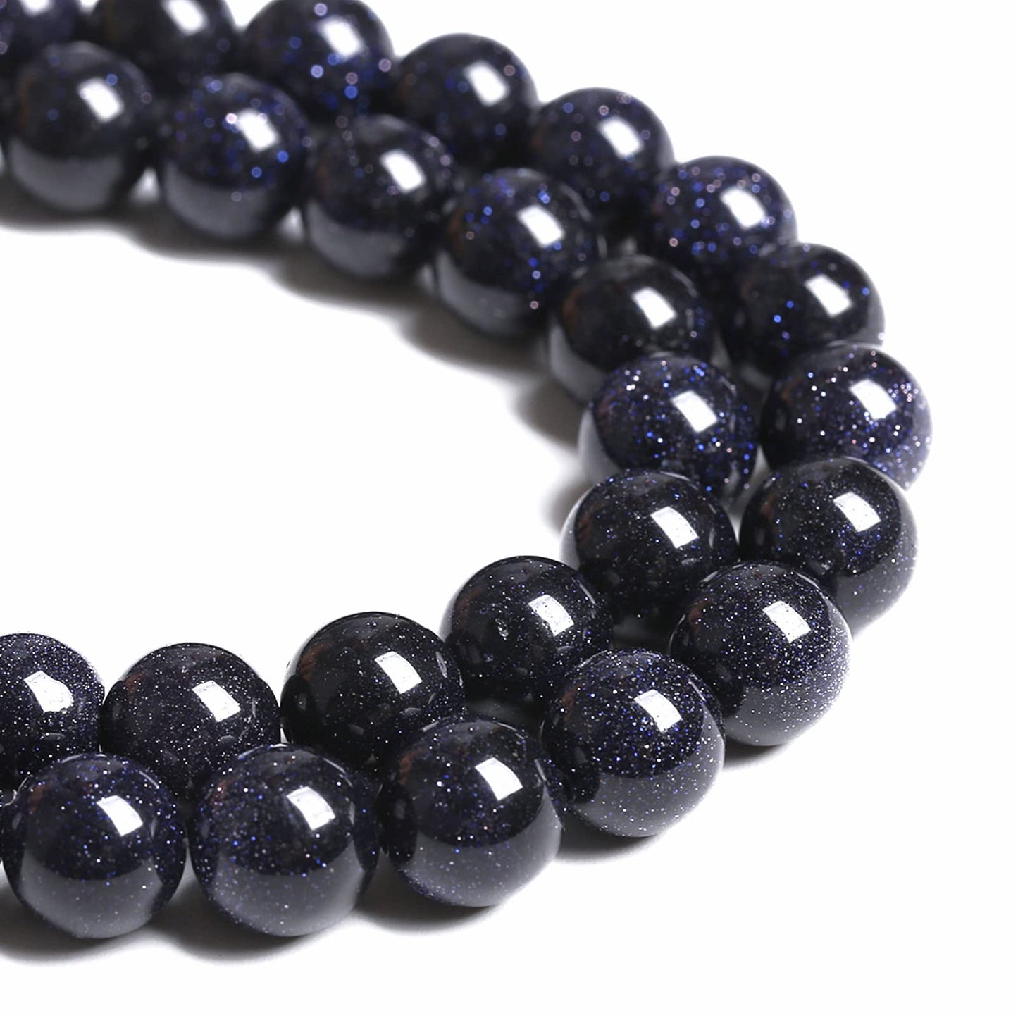 8MM 45PCS Blue Sandstone Spacer Loose Beads for Jewelry Making DIY Bracelet 1 Strand