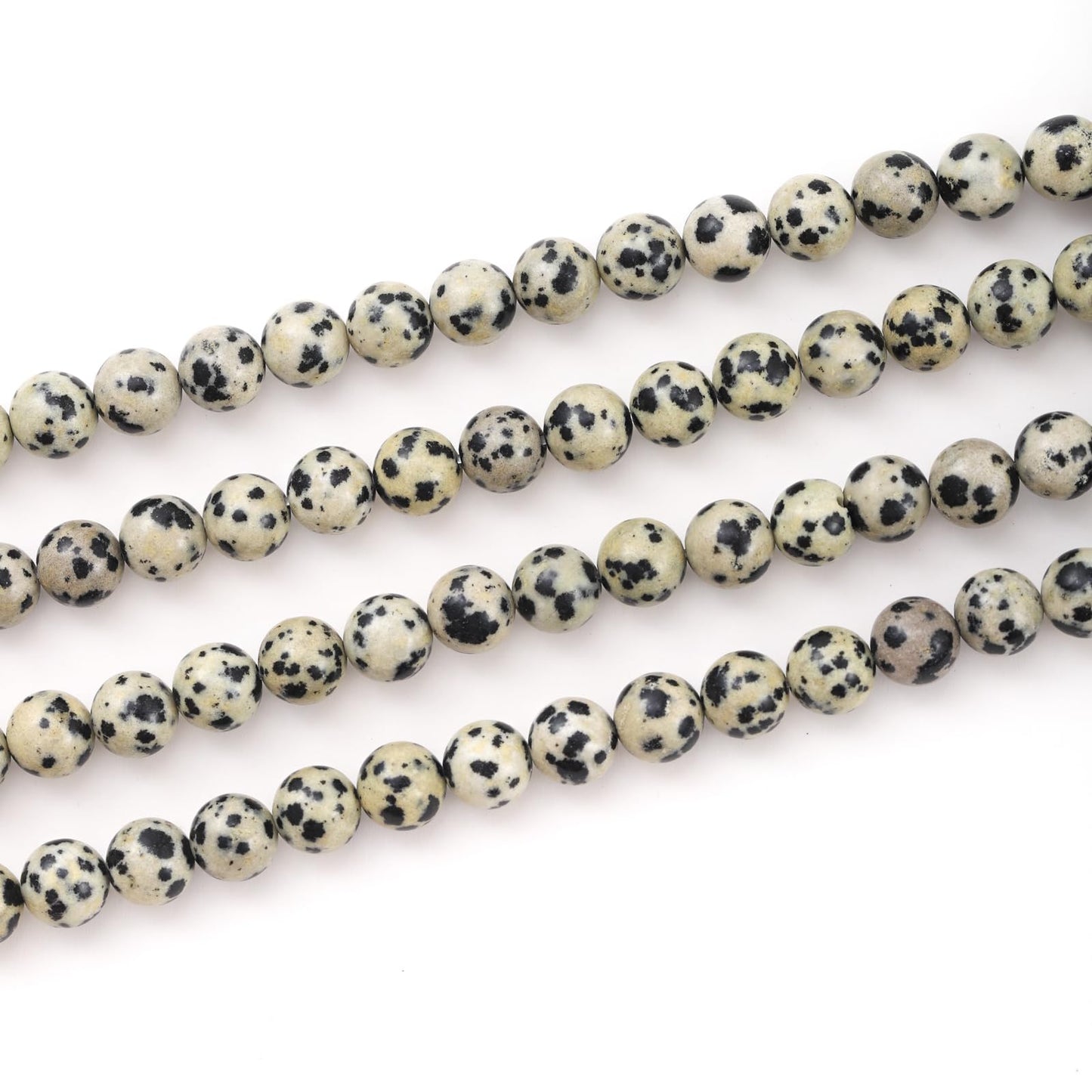 8mm 45pcs DIY Natural Dalmatian Stone Beads Round Healing Crystal Gemstone Loose Beads for Jewelry Making Handmade Bracelet Necklace
