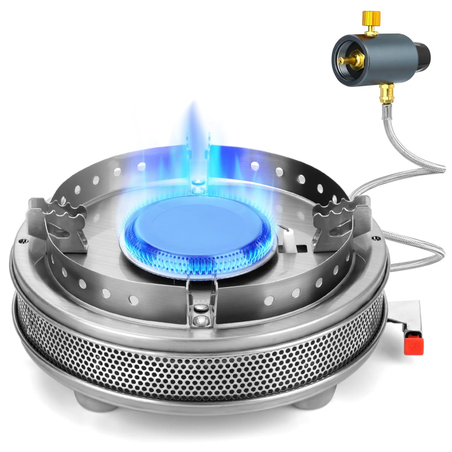 Propane Camping Stove, Portable Camp Gas Stove 13500BTU Burners with Piezo Ignition, Carrying Bag