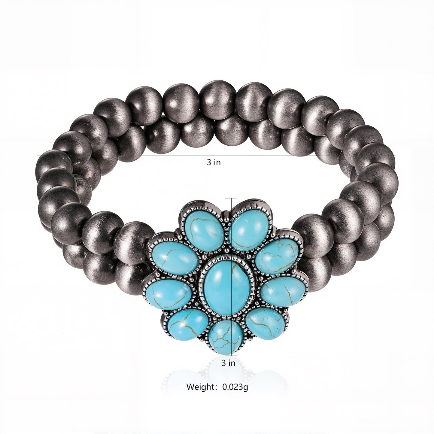 Montana West Rustic Couture's Jewelry Western Navajo Beaded Turquoise Cuff Bangle Bracelets Bohemian Vintage Elastic Bracelet for Women Cowgirl RCW-WH05TQ