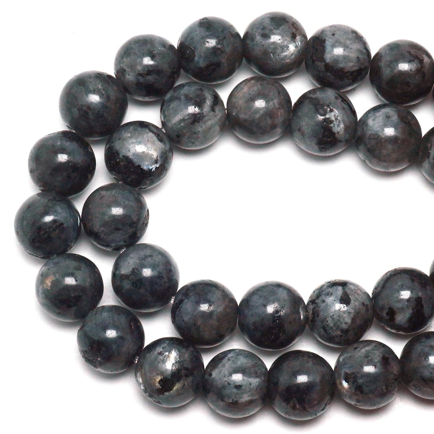 DIQIO Natural Stone Beads for Jewelry Making - 6mm Gemstone Round Loose Beads for Bracelets(58-60pcs, Black Labradorite Stone)