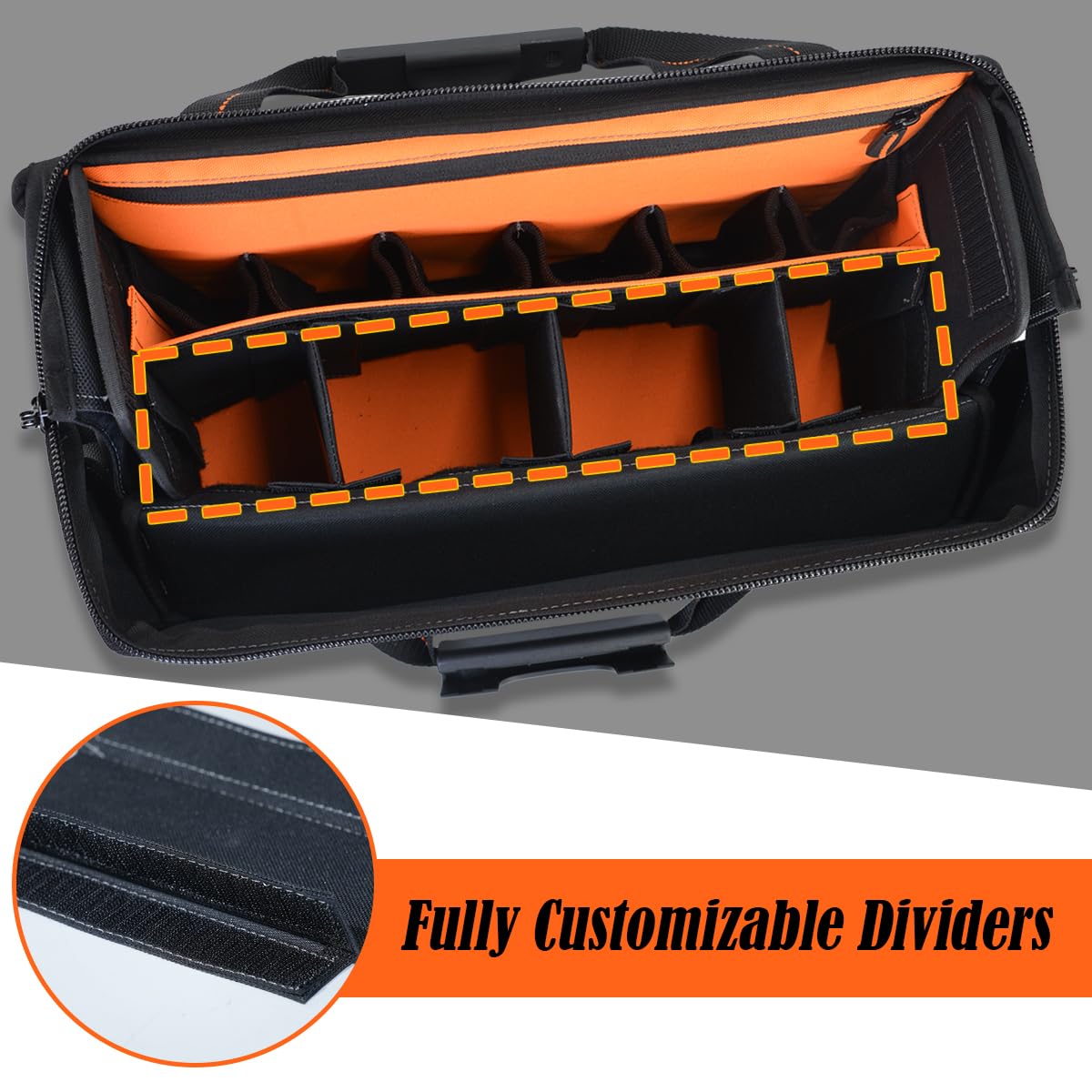 WELKINLAND 25-Pocket Electrician Tool Bag & Small Tool Bag Set, Wide-Opening Technician Tool Bags, Tools Bag W/ 13'' Laptop Compartment, Stay-Up Travel Tech Tools Bag, HVAC Service Tech Tool Bags