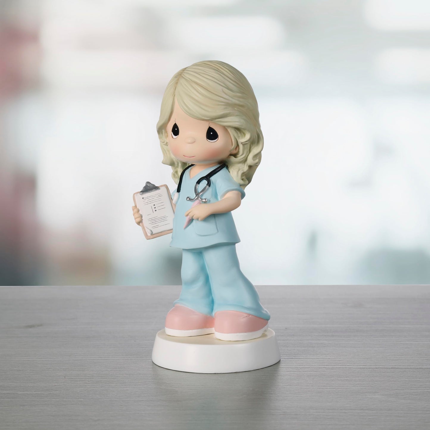 Precious Moments Nurse Figurine | Superhero in Scrubs Resin Figurine | Gift for Nurses, Doctors, Assitants | Home & Office Decor | 6in Figurine