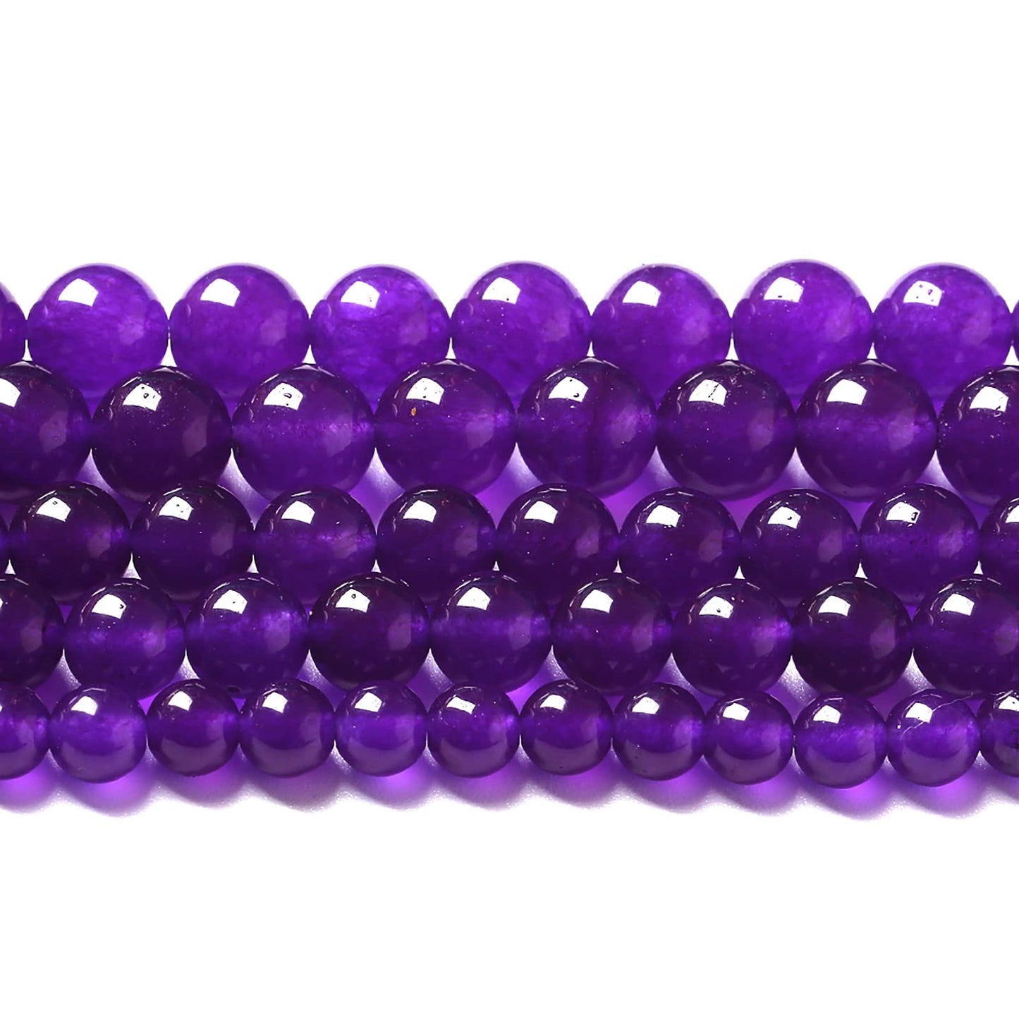 90pcs 4mm Natural Amethyst Jade Stone Round Loose Spacer Beads for DIY Jewelry Making Necklaces Bracelets Healing Energy Beads (4mm, Amethyst Jade)