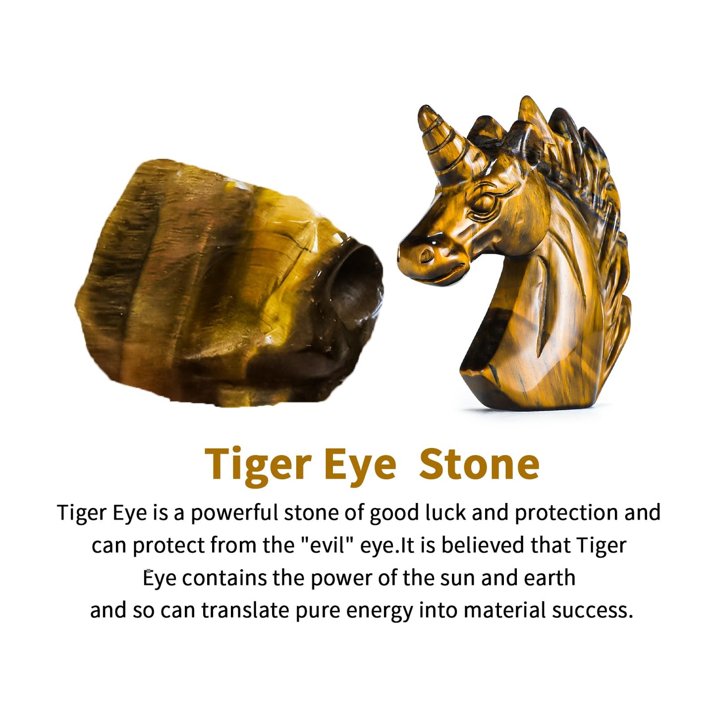 Artistone Fairy Unicorn Statue Crystal Figurines Home Decor Tiger Eye Animal Carvings Collection Reiki Gifts Gemstone Paperweight Unicorn Sculpture Stone Ornament