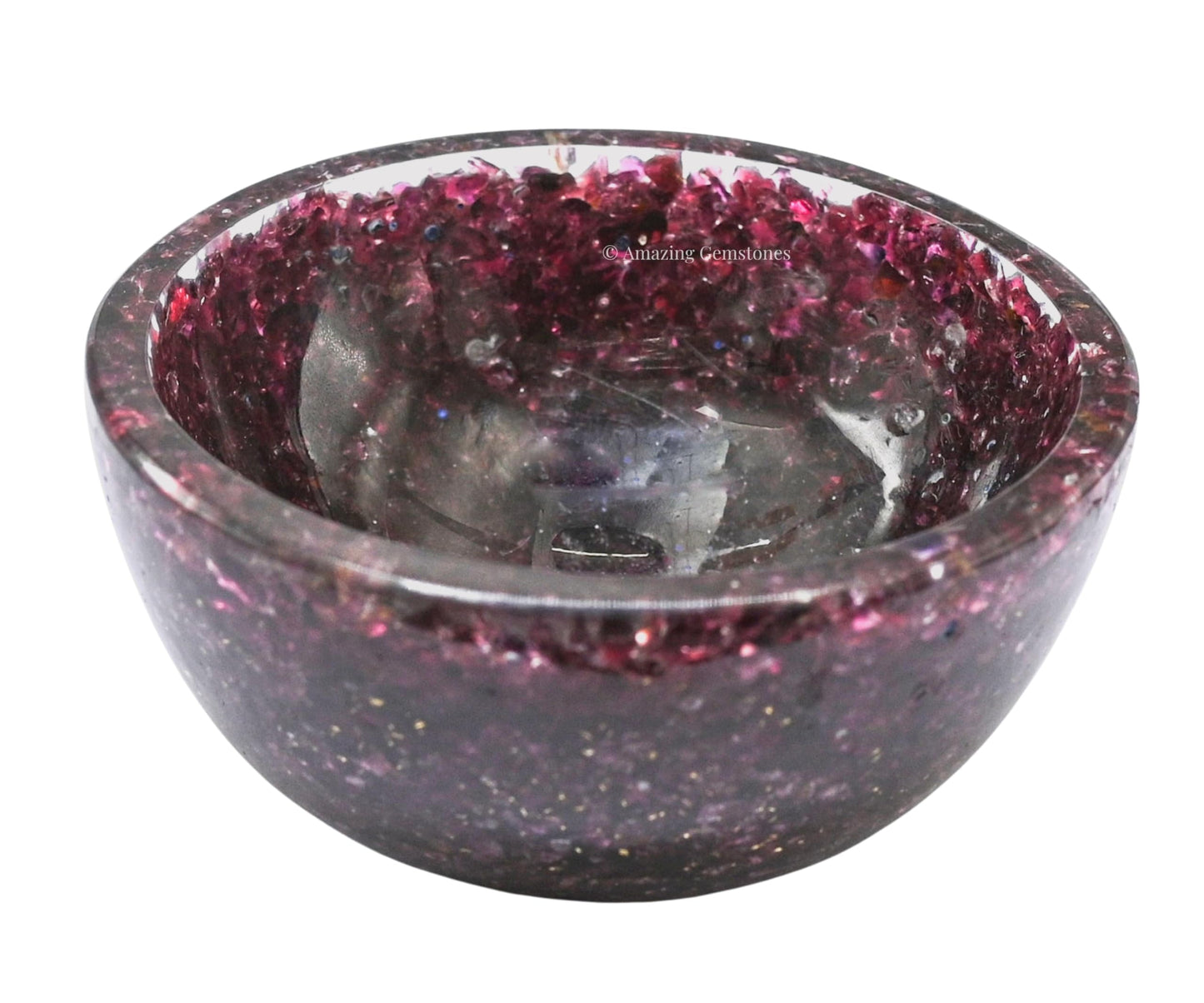 Amazing Gemstone Garnet Orgonite Orgone Crystal Gemstone Bowl - 3" Orgonite Garnet Crystal Bowl for Meditation, Crystals and Healing Stones Gift and Protection