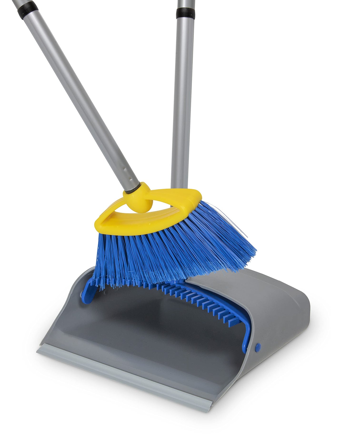 Broom with Dustpan Combo Set - Made in Italy, Broom and Dustpan Set with Long Handle | Durable Dust Pan & Broom Set for Home, Office & Commercial Cleaning