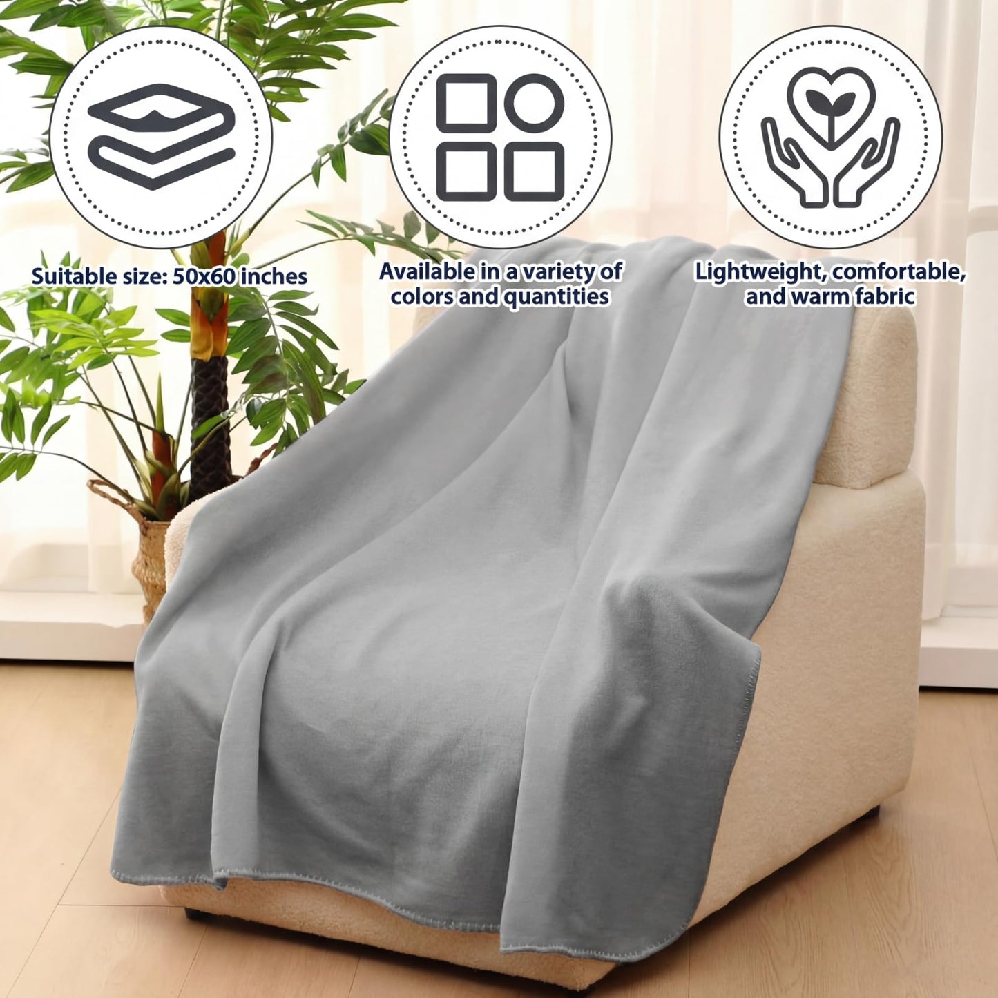 Newwiee 12 Pcs Fleece Throw Blankets Bulk 50'' x 60'' Oeko-tex Standard 100 Certified Spring Outdoor Wedding Guest Blankets Lightweight for Sleepover Donation Lap Pet Sofa Home (Green Shades)