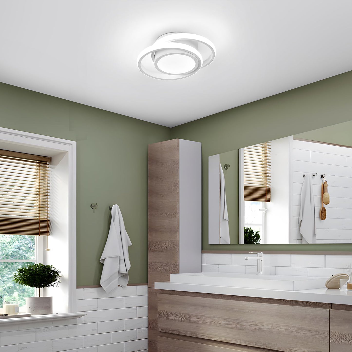 CANEOE Modern Led Ceiling Lights, Small Led Close to Ceiling Light Fixture,32W Round LED Ceiling Lamp for Bedroom Hallway Aisle Corridor Light Lighting (Cool White,6000K)