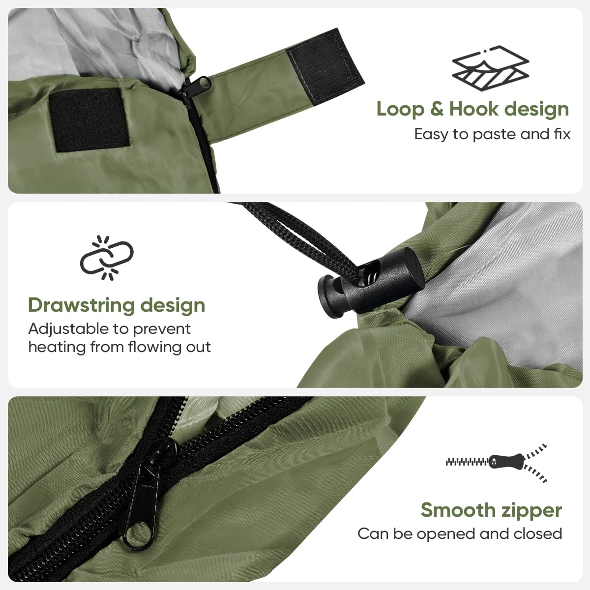 OBTANIM Sleeping Bags Portable Waterproof Camping Sleeping Bag for Adults Kids 4 Seasons Cold Weather or Warm Backpacking Hiking Travel Indoor Outdoor Use (Green)