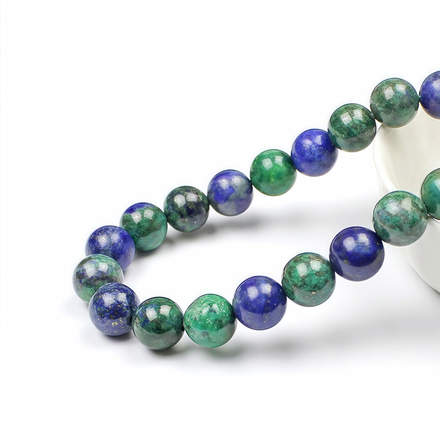 MJDCB 5A Natural Phoenix Lapis Lazuli Round Loose Beads for Jewelry Making DIY Bracelet Necklace 15'' (10mm)