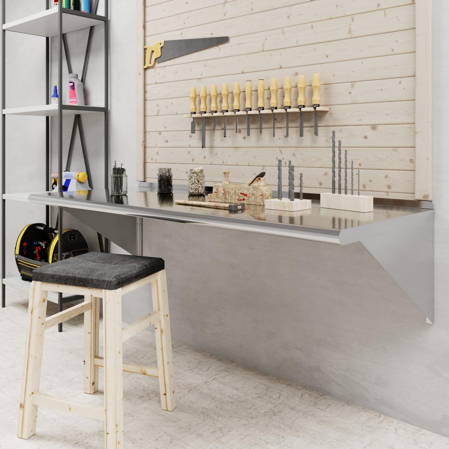AmGood 24 in. x 60 in. Stainless Steel Wall Shelf | NSF | Metal Shelving | Garage, Laundry, Storage, Utility Room | Restaurant, Commercial Kitchen