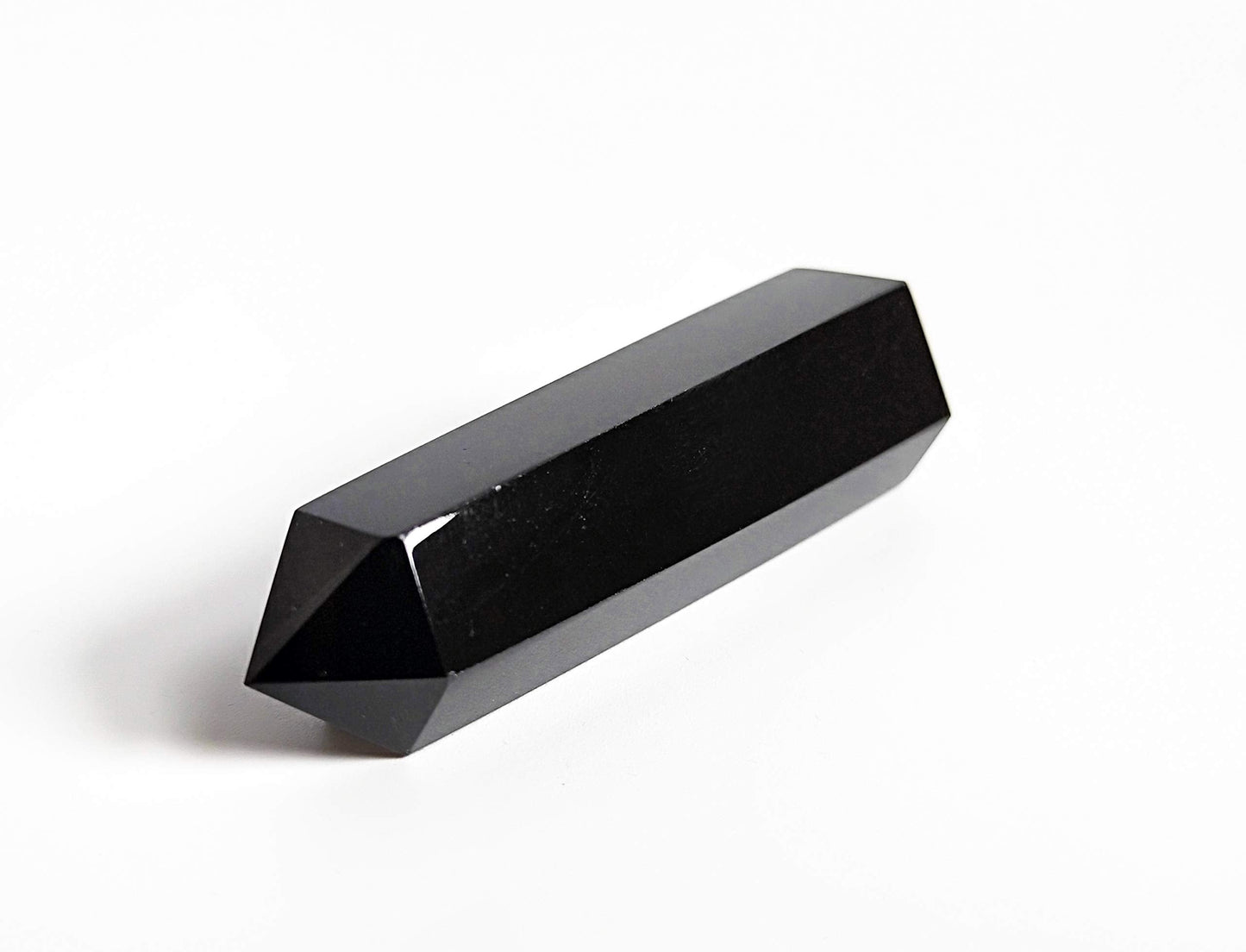 Black Obsidian Healing Crystal Wands Point Faceted Prism Bars for Reiki Chakra Meditation Therapy Deco