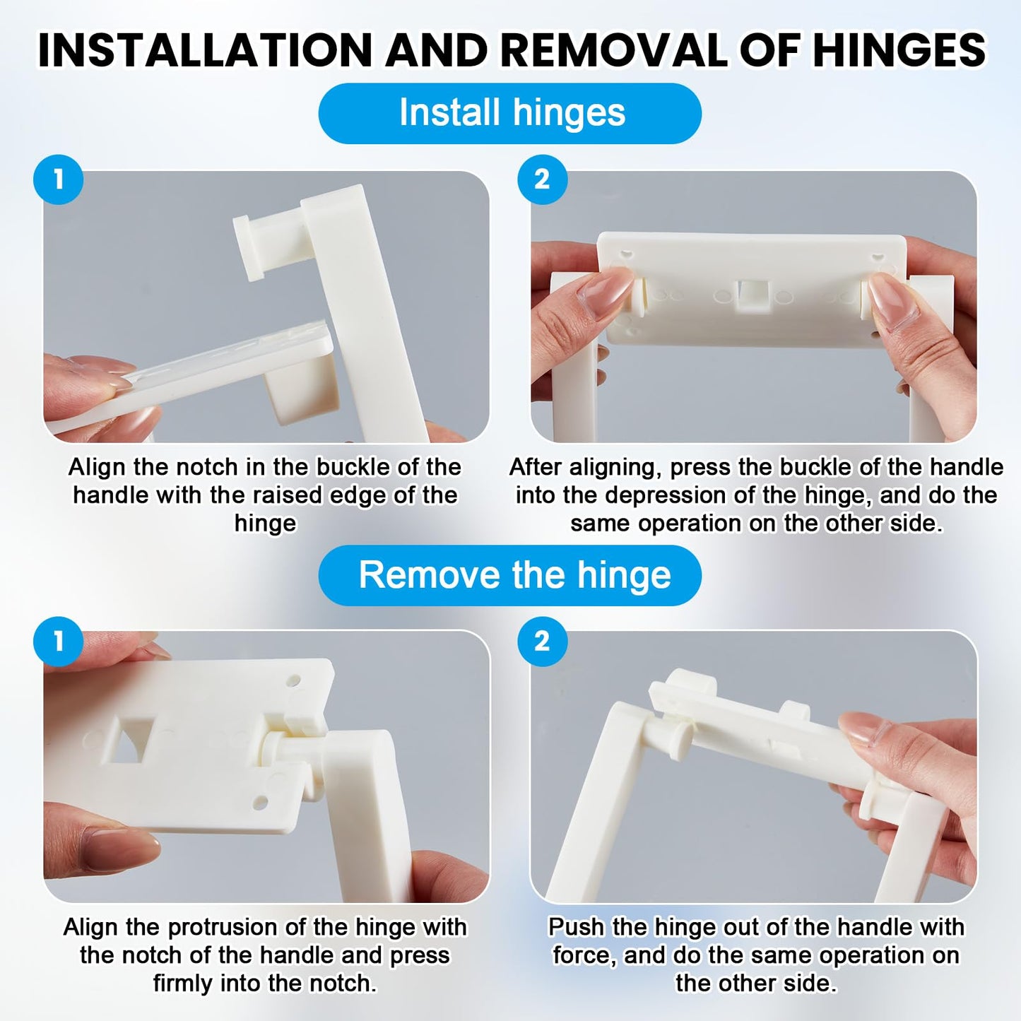 Wonderjune 4 Pcs White Cooler Replacement Handles Parts Compatible with Igloo 21023 for 25-72 and 90-100 qt Coolers Plastic Cooler Accessories Kits (90-100 Qt)