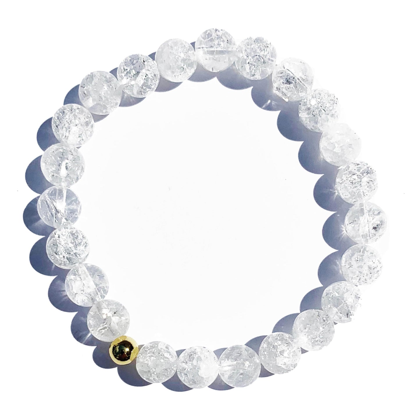 Joyfulmuze Clear Quartz Crystal Bracelet, Chakra Healing Energy Balancing, Simple Natural White Stone, Handmade Jewelry Gift for Women, 6.5-7” wrist (Burst - Clear Crystal)