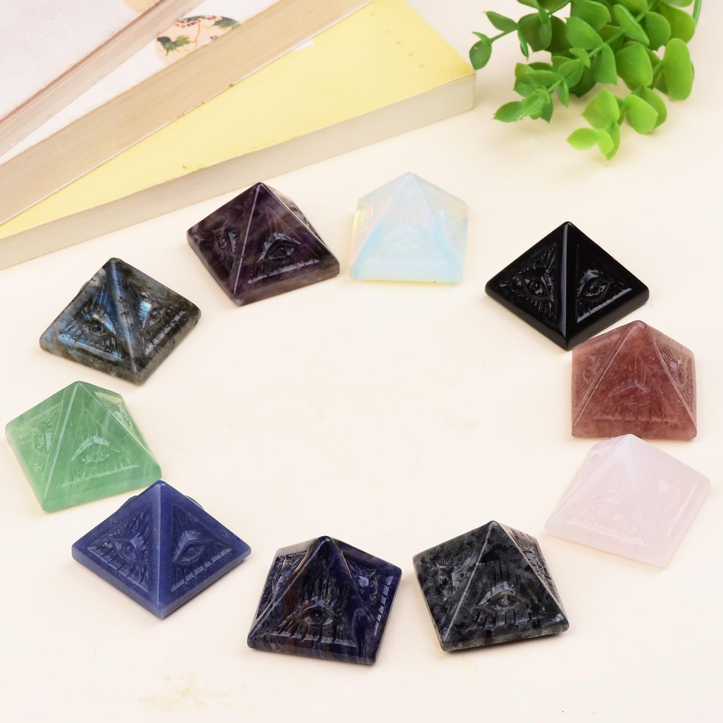 QLRSUXN Black Obsidian Healing Crystal Pyramid,Natural Stone Pyramid for Meditation, Reiki Energy, Chakra Balancing,Energy Enhancement - Great Gift for Home Decor, Office Desk, and Spiritual Practices