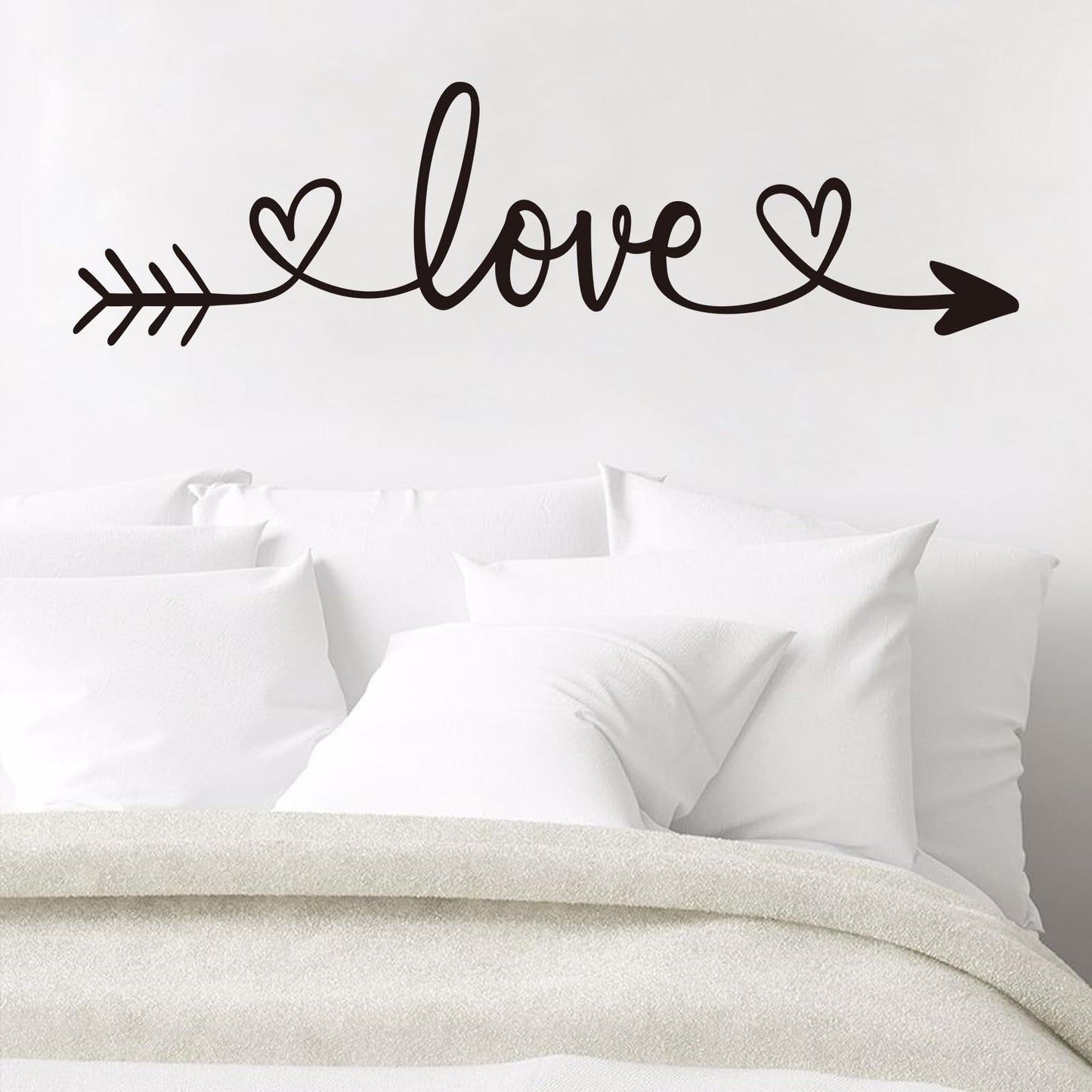 AnFigure Love Quotes Wall Stickers: Inspirational Vinyl Art Couples Wall Decals for Home Bedroom Bathroom Living Room - Love Arrow 25"X7"